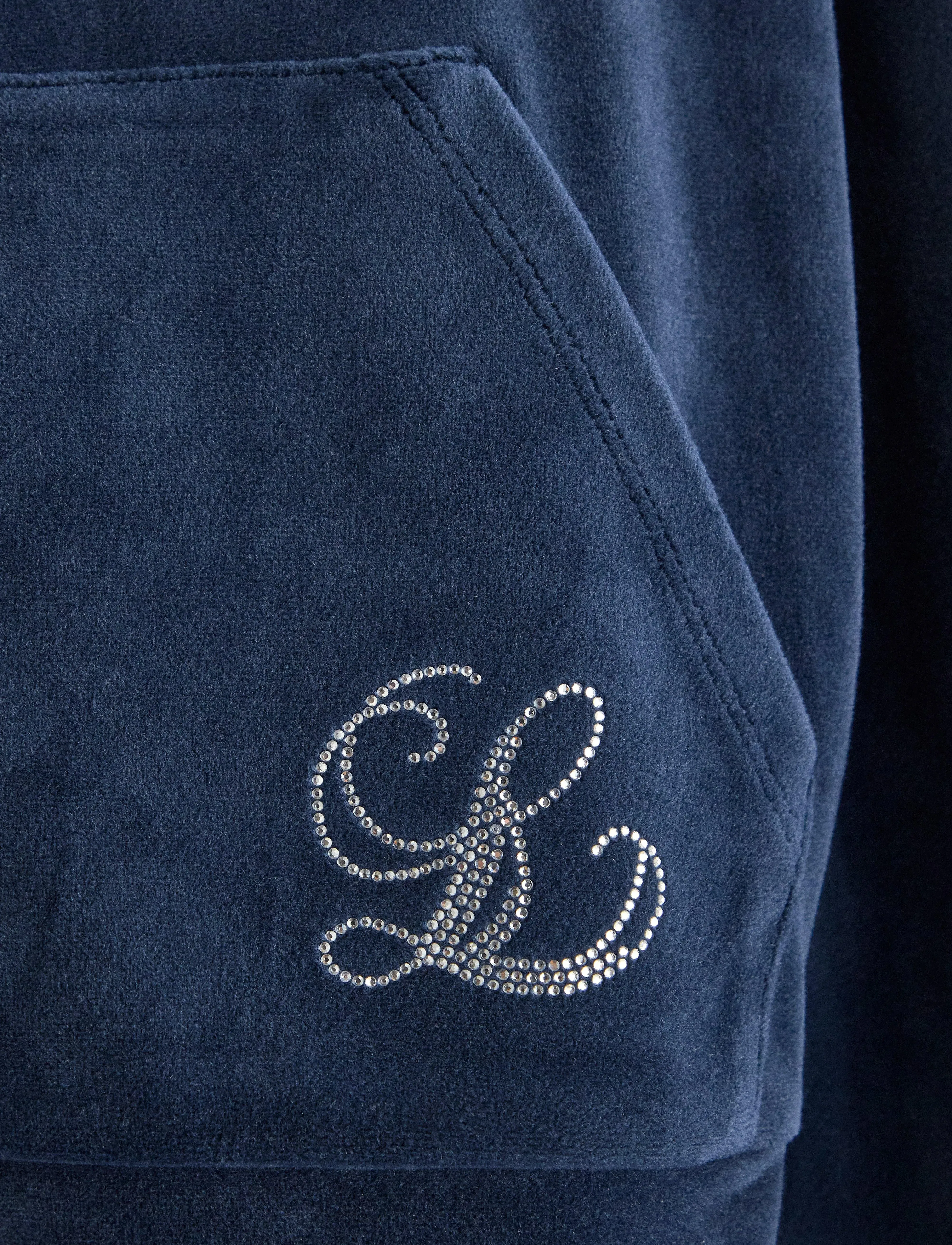 Lindex - Hettegenser i velur - hættetrøjer - navy - 5