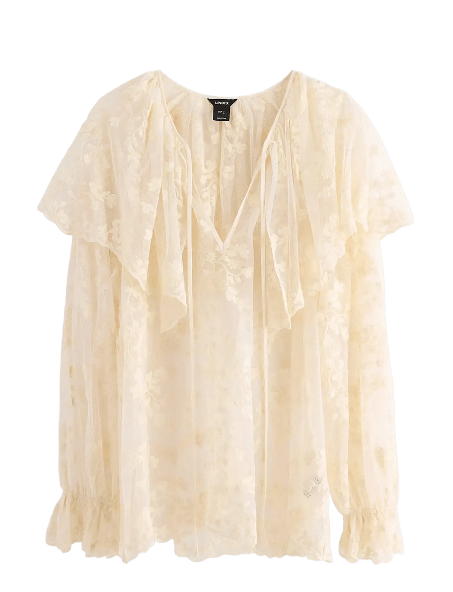 Lindex - Bluse i blonde - pitkähihaiset puserot - off white - 1