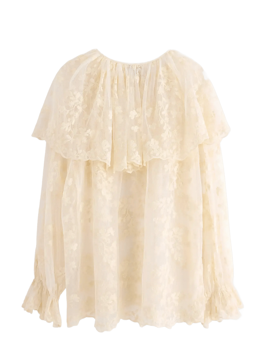 Lindex - Bluse i blonde - pitkähihaiset puserot - off white - 2