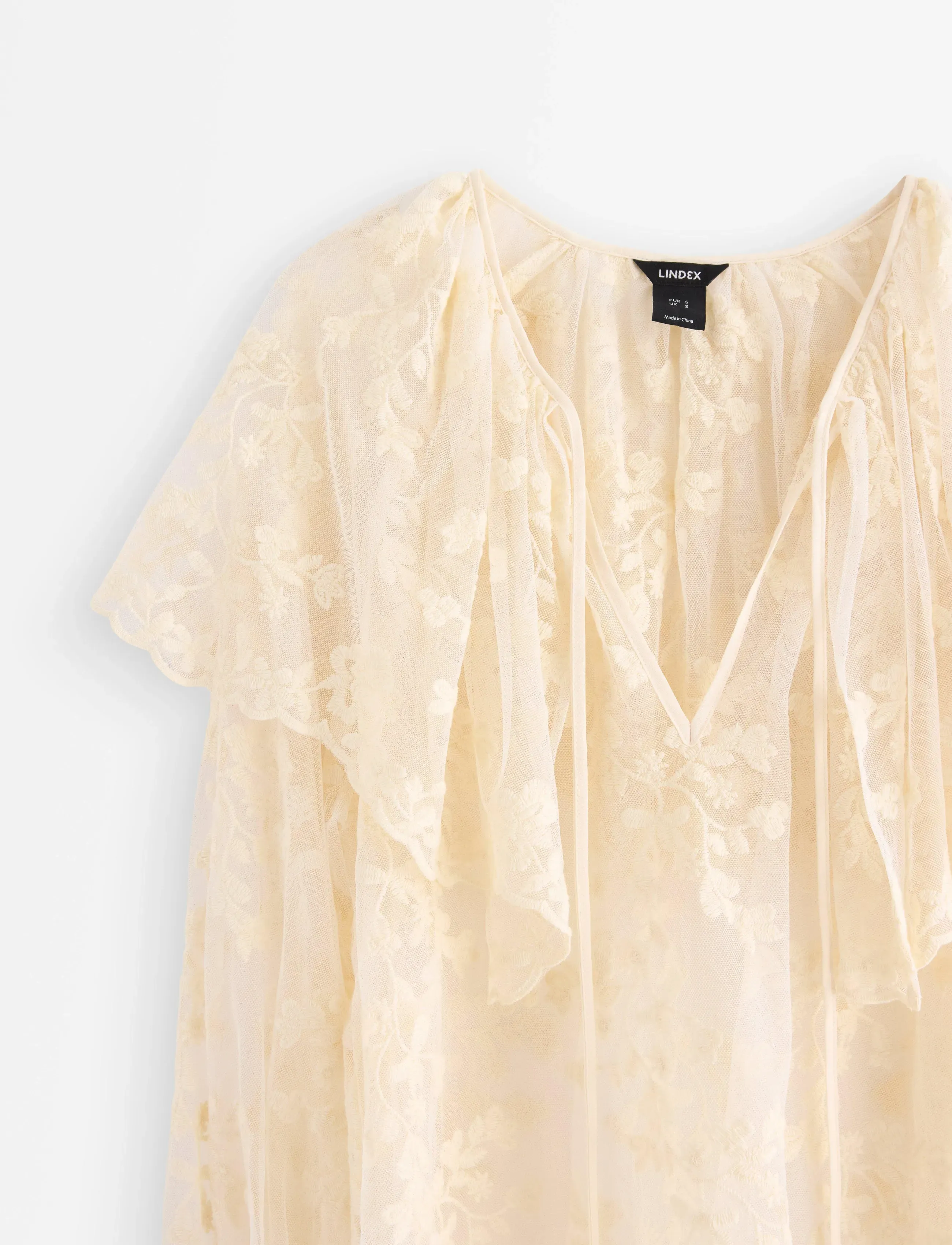 Lindex - Bluse i blonde - langärmelige blusen - off white - 5