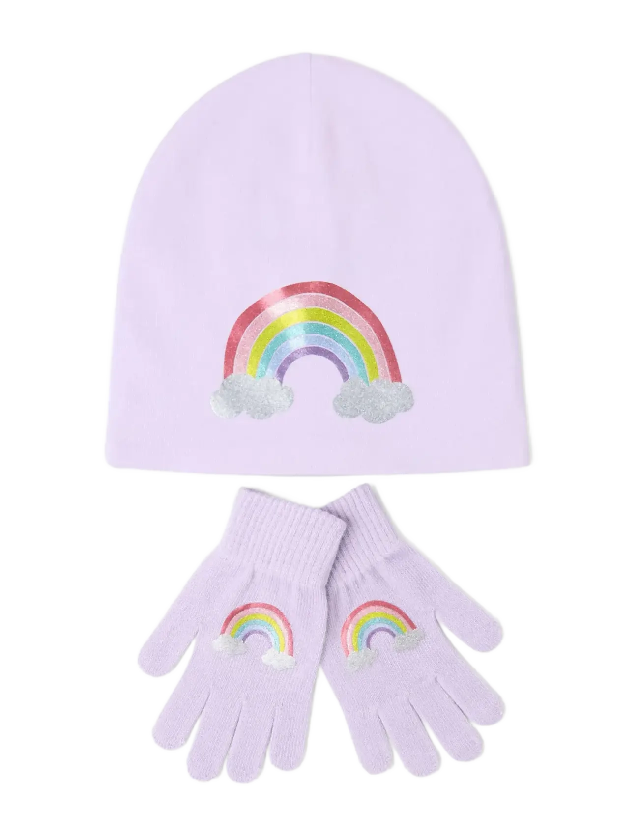 Lindex Jersey Beanie And Magic Gloves, 2-4, Purple, Huer > Beanie, Børn
