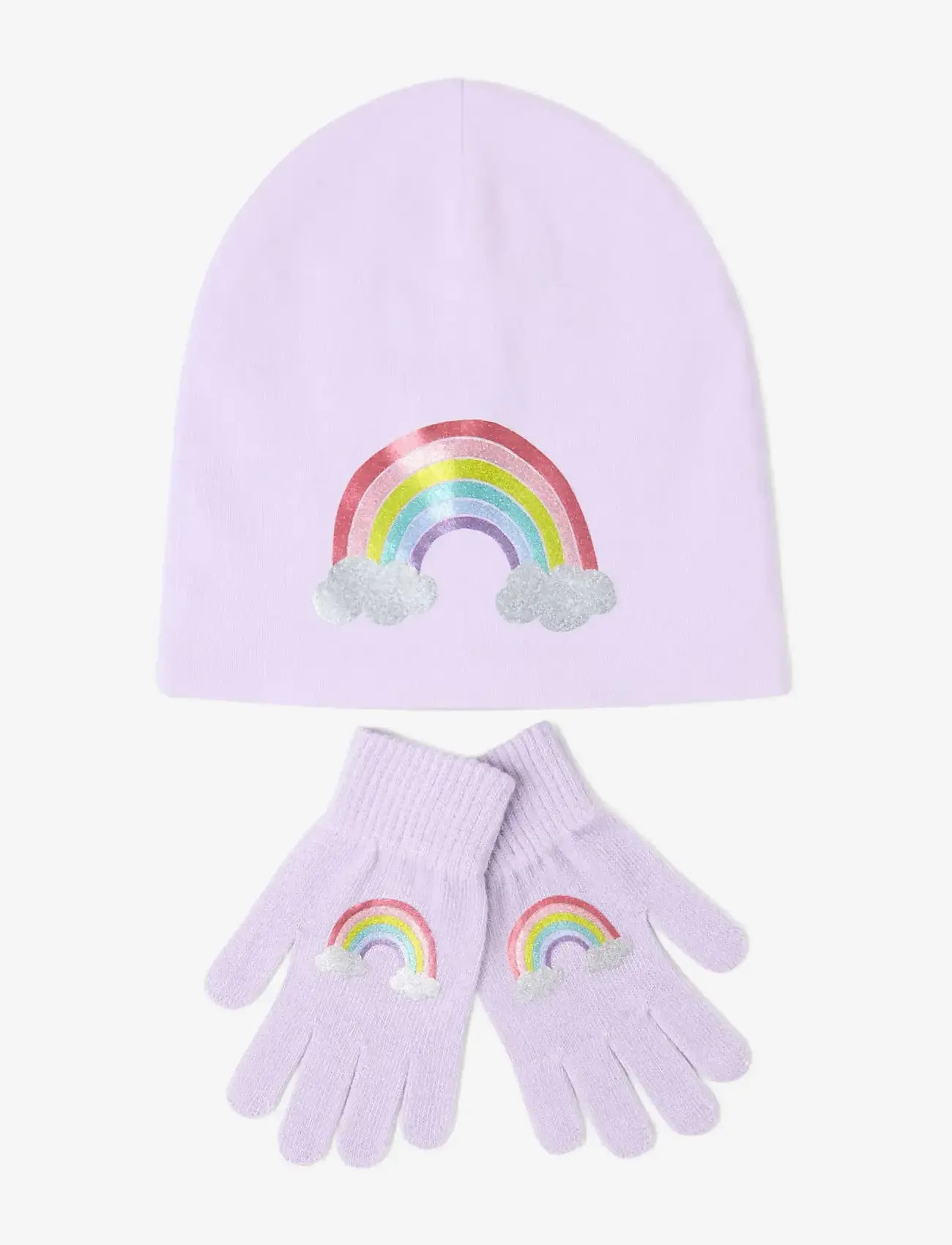 Lindex - Jersey beanie and magic gloves - beanies - light lilac - 0