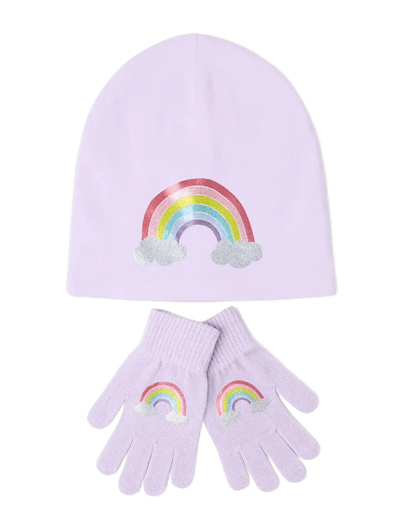 Lindex - Jersey beanie and magic gloves - beanies - light lilac - 0
