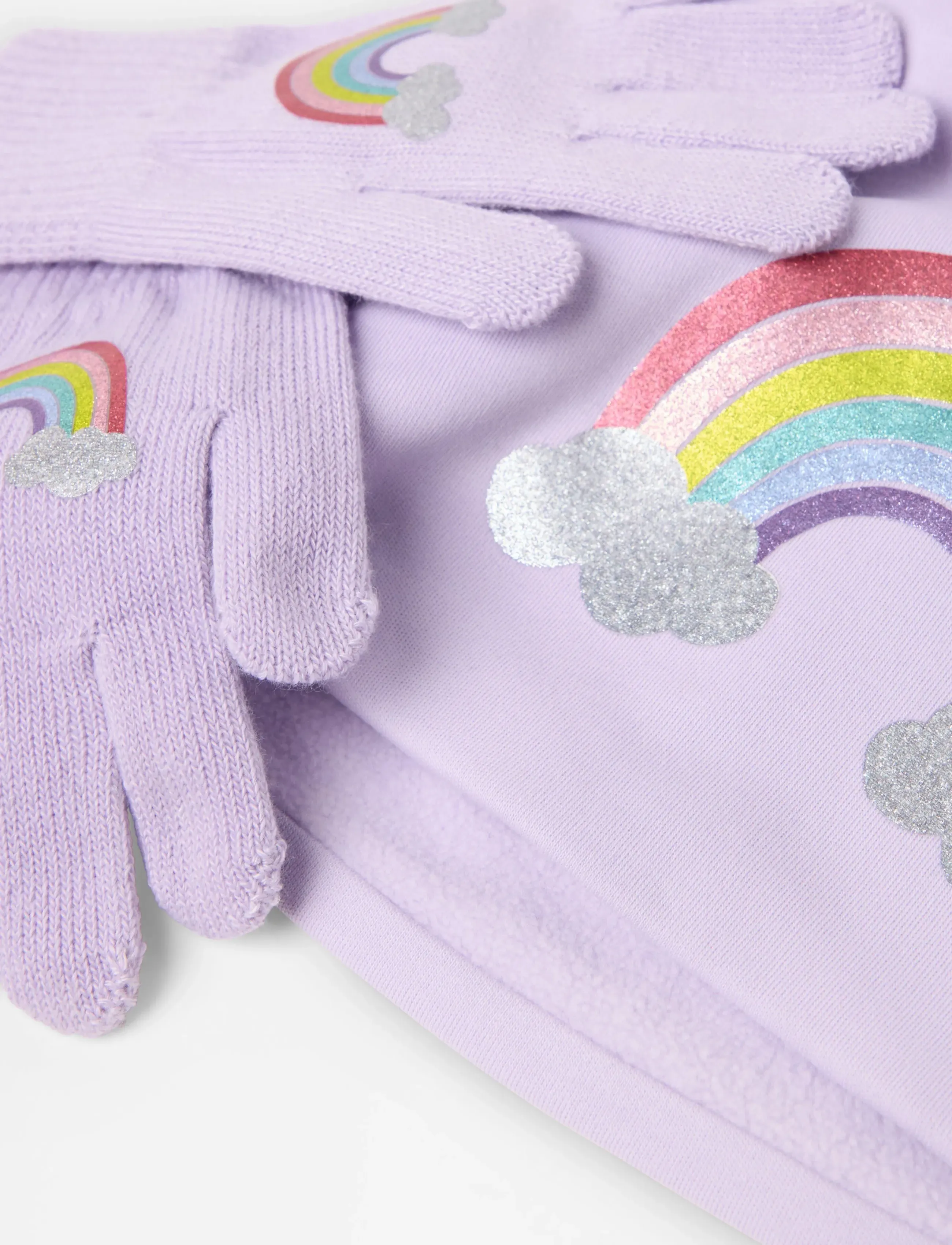 Lindex - Jersey beanie and magic gloves - akcesoria - light lilac - 2