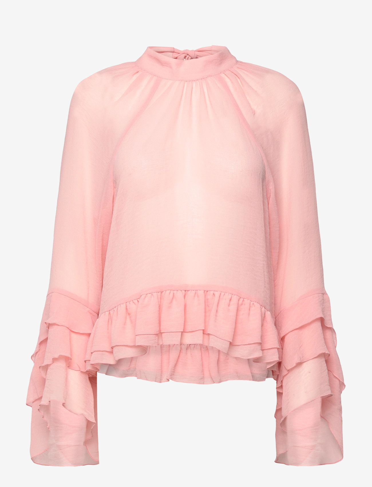 Lindex - Rent bluse med volanger - langärmlige blusen - light dusty coral - 0