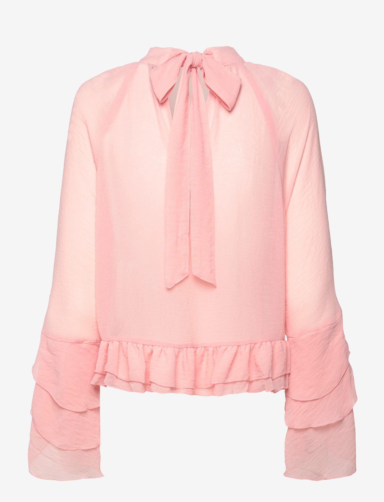 Lindex - Rent bluse med volanger - langärmlige blusen - light dusty coral - 1