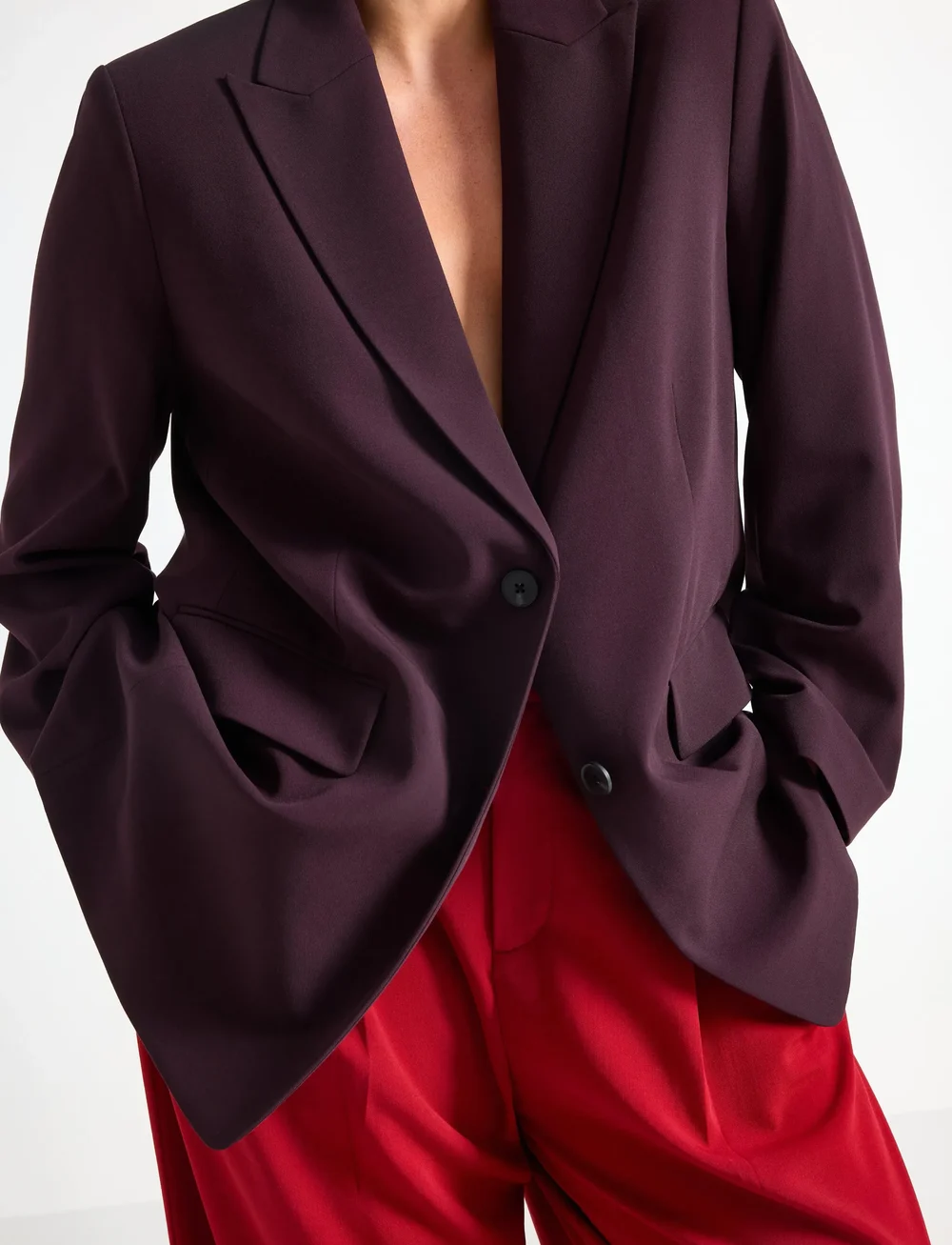 Lindex - Blazer - enkeltradede blazere - red - 4