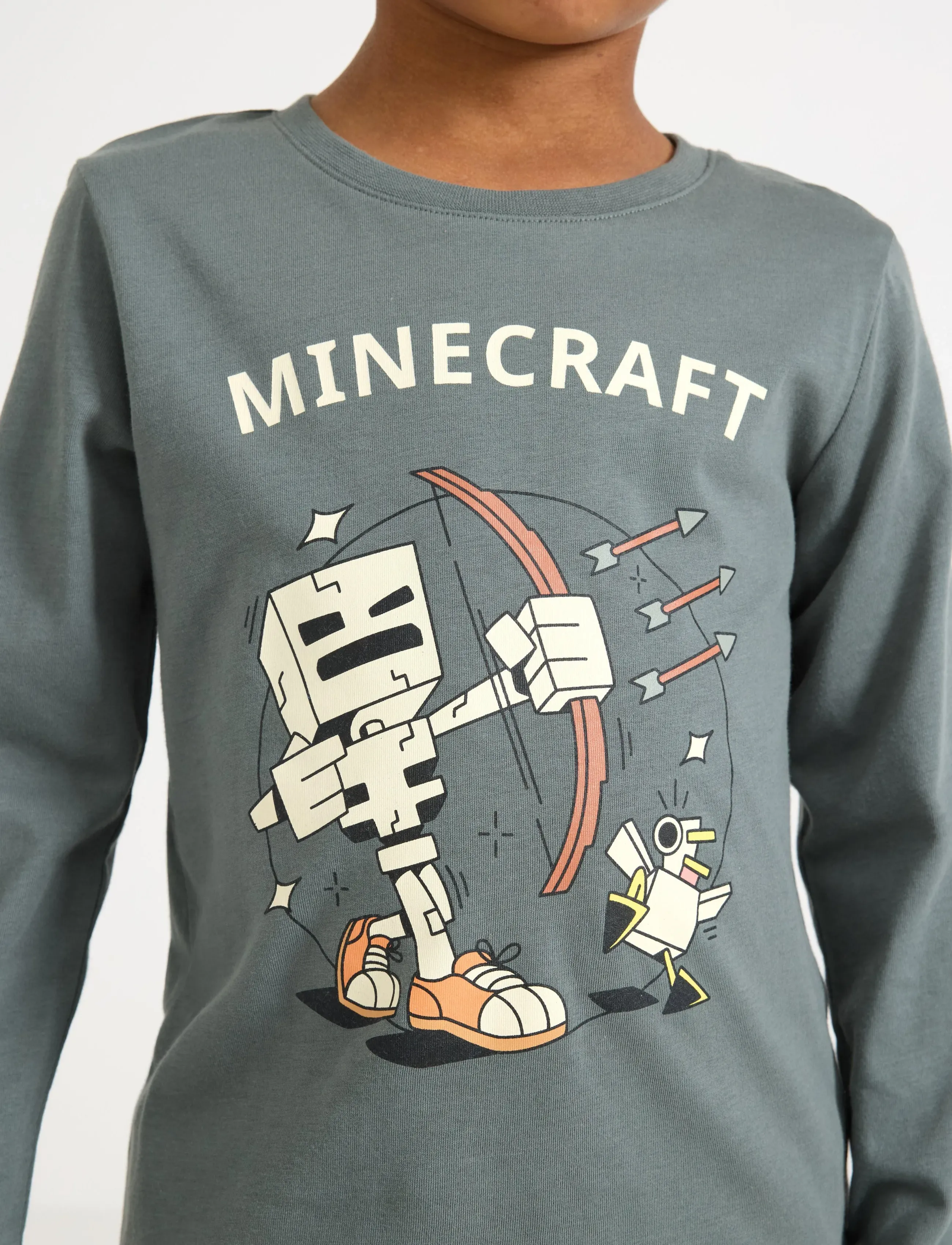 Lindex - Minecraft top - t-shirts - dusty green - 4