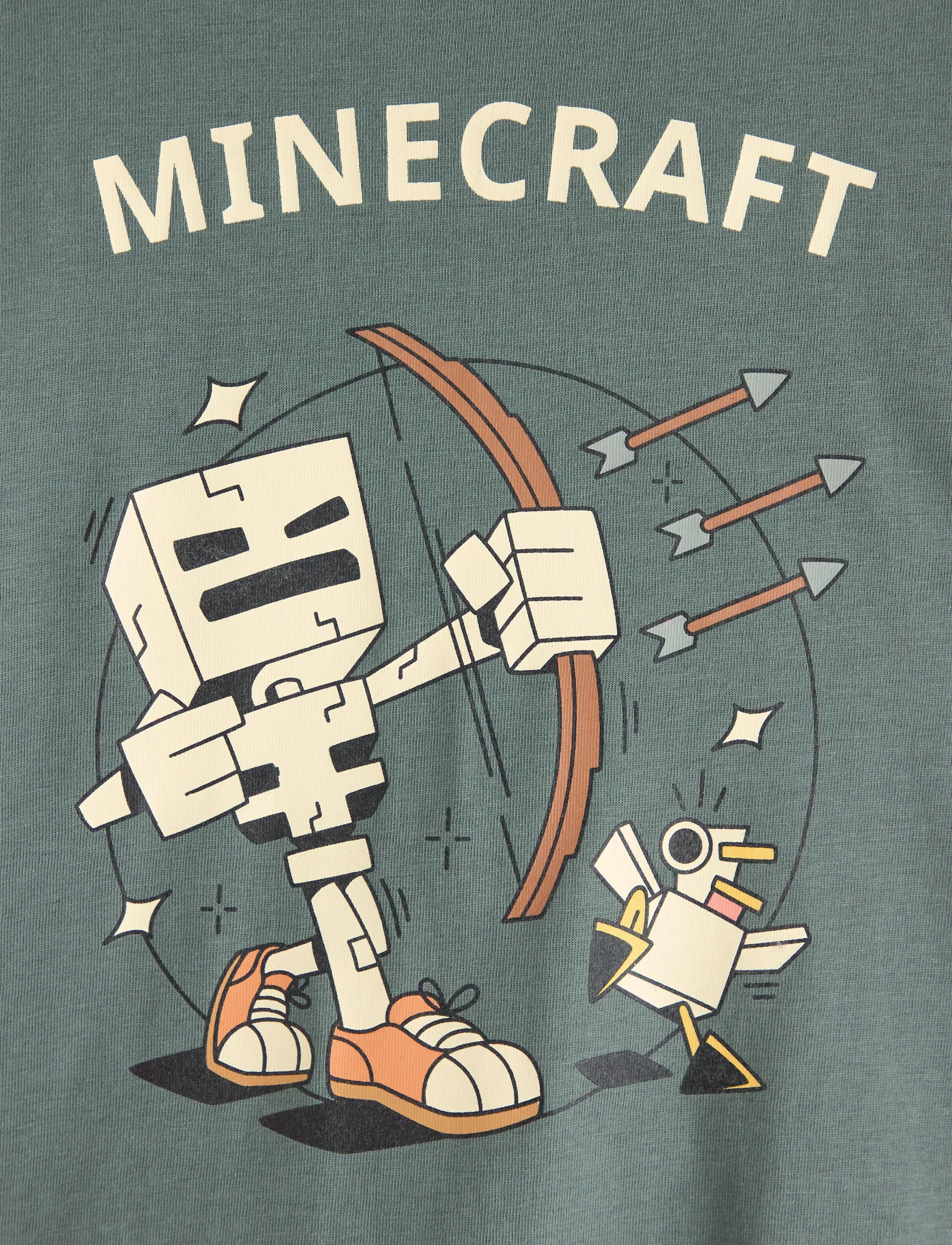 Lindex - Minecraft top - t-shirts - dusty green - 5