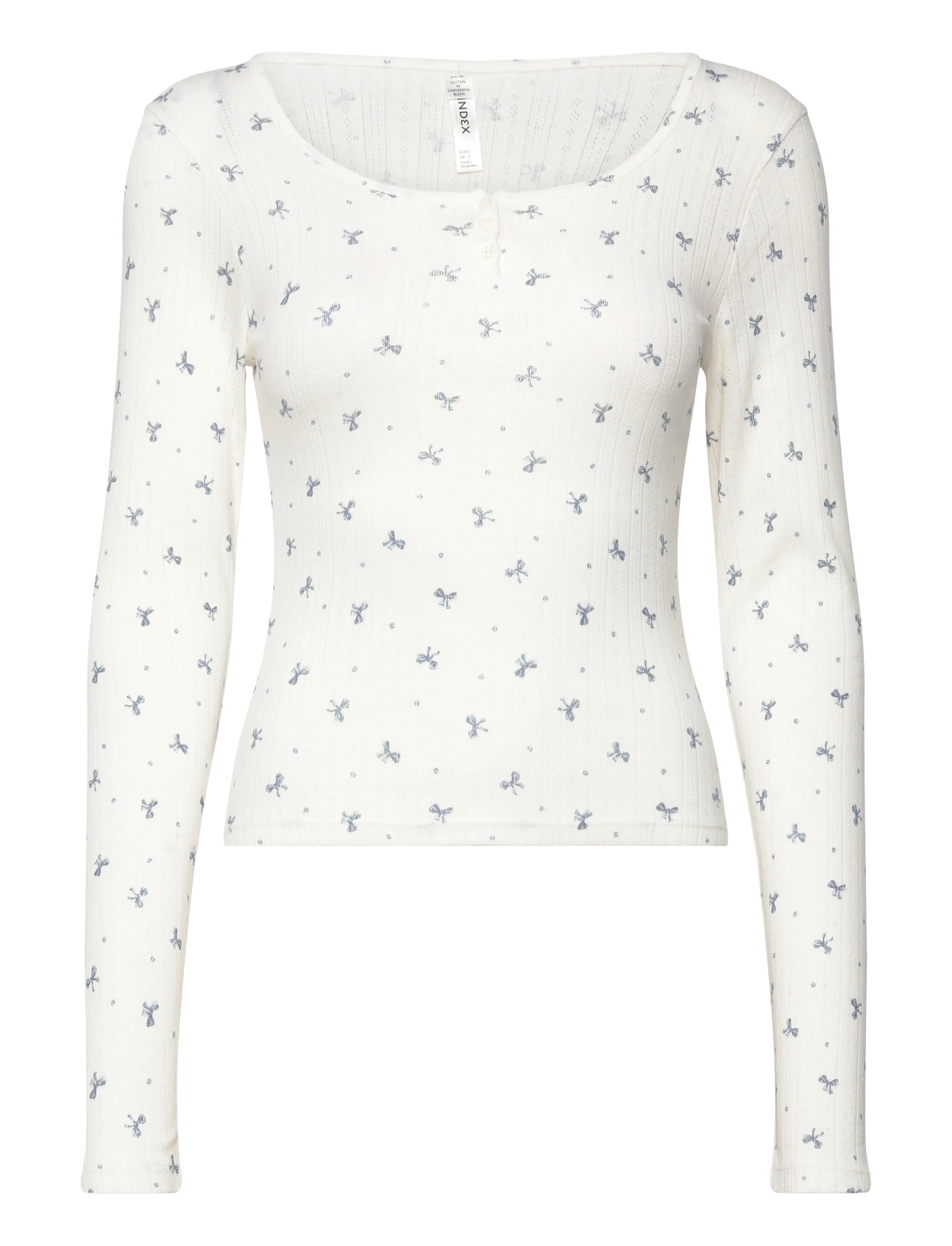 Top henley pointelle - LIGHT WHITE