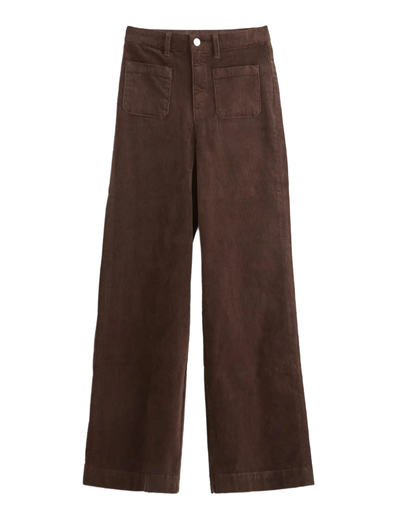 Lindex WIDE manchesterbyxa med hög midja - Lindex - DARK BROWN / brown