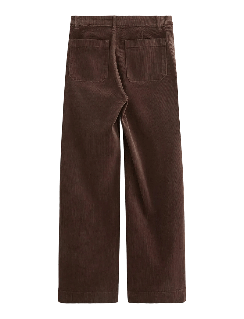 Lindex - WIDE manchesterbyxa med hög midja - vida byxor - dark brown - 2