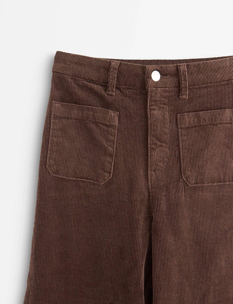 Lindex - WIDE manchesterbyxa med hög midja - vida byxor - dark brown - 5