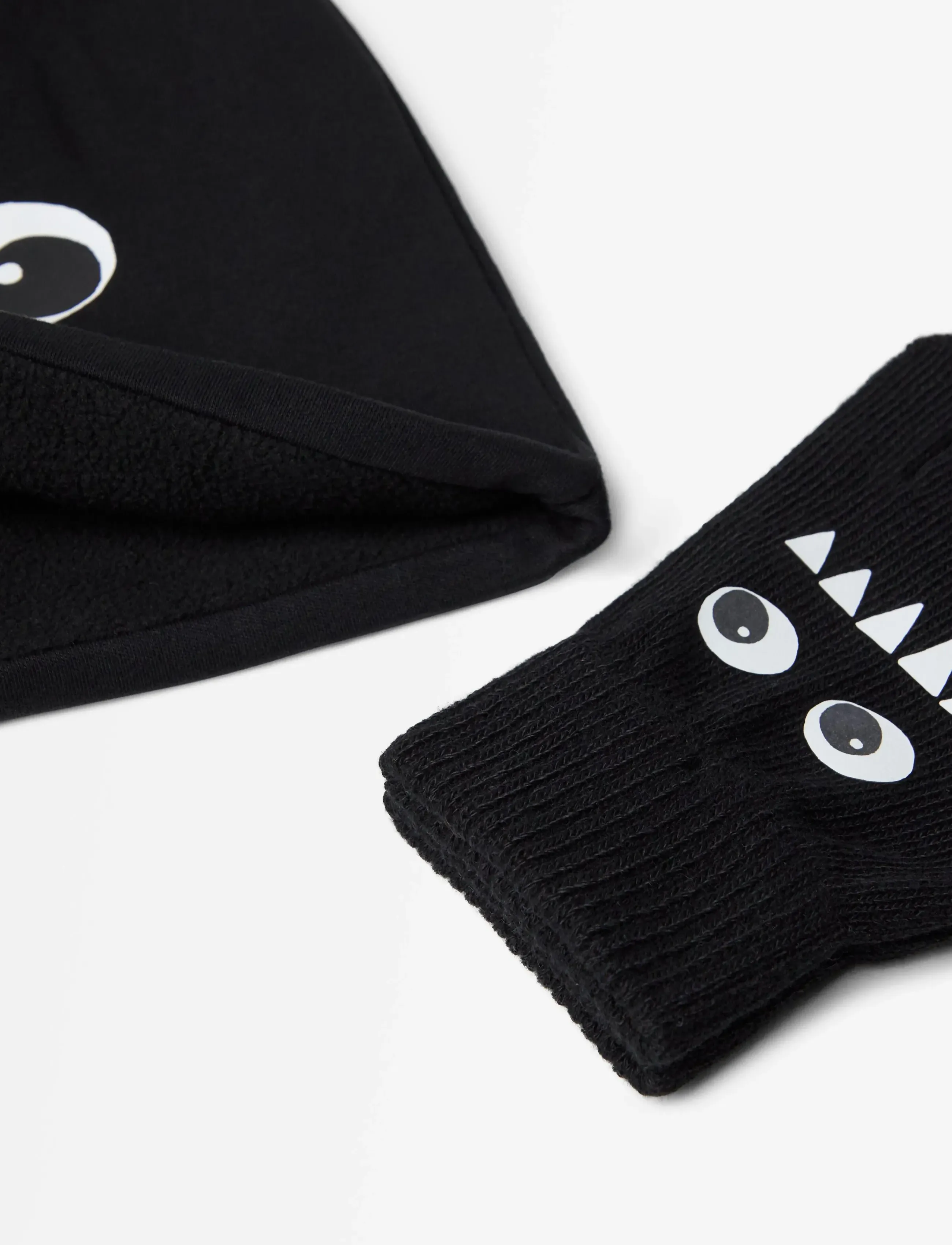 Lindex - Jersey beanie and magic gloves - gloves - black - 2