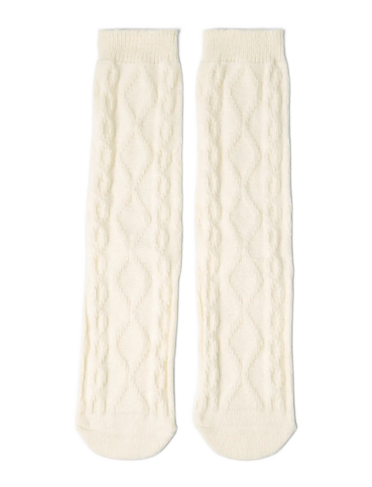 Socks Cable Knit - LIGHT WHITE