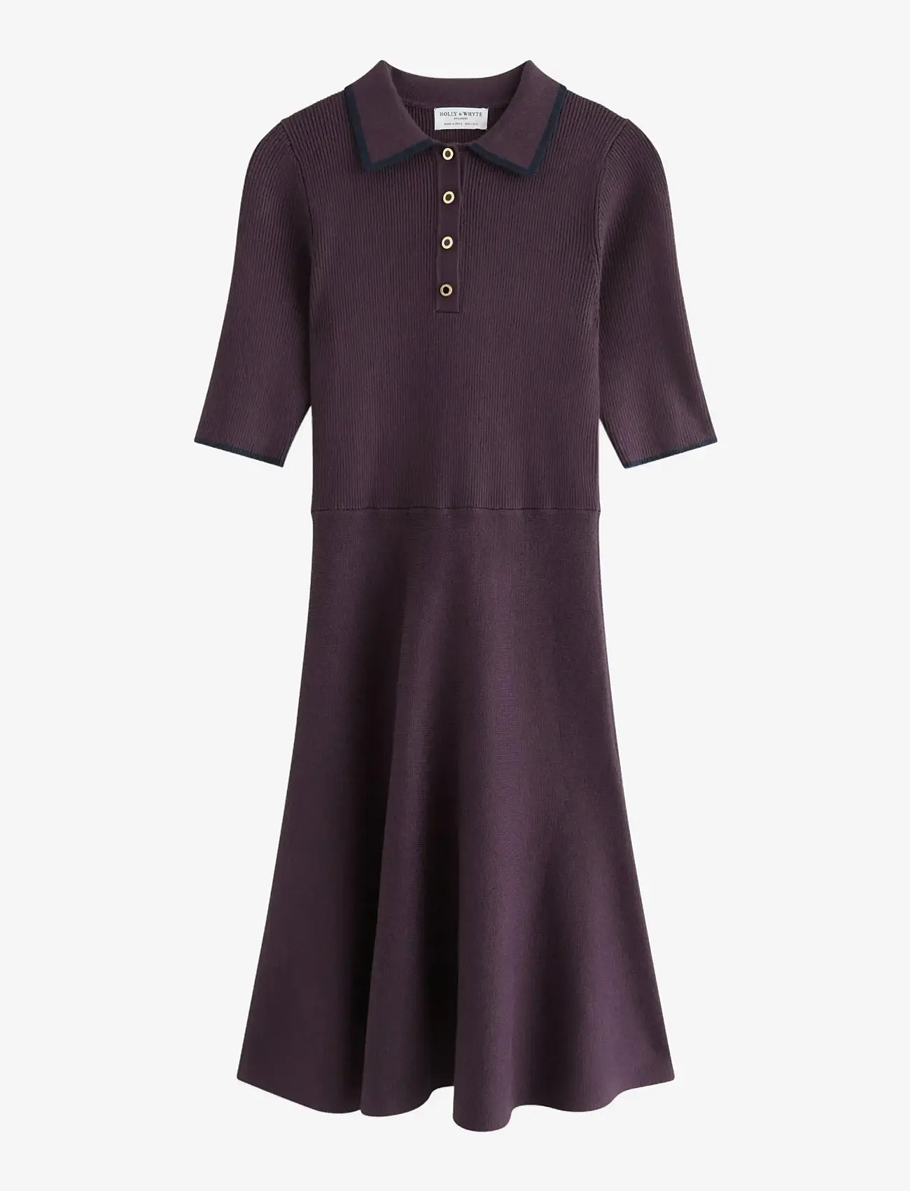 Lindex - Dress Iris - kootud kleidid - dark dusty lilac - 0