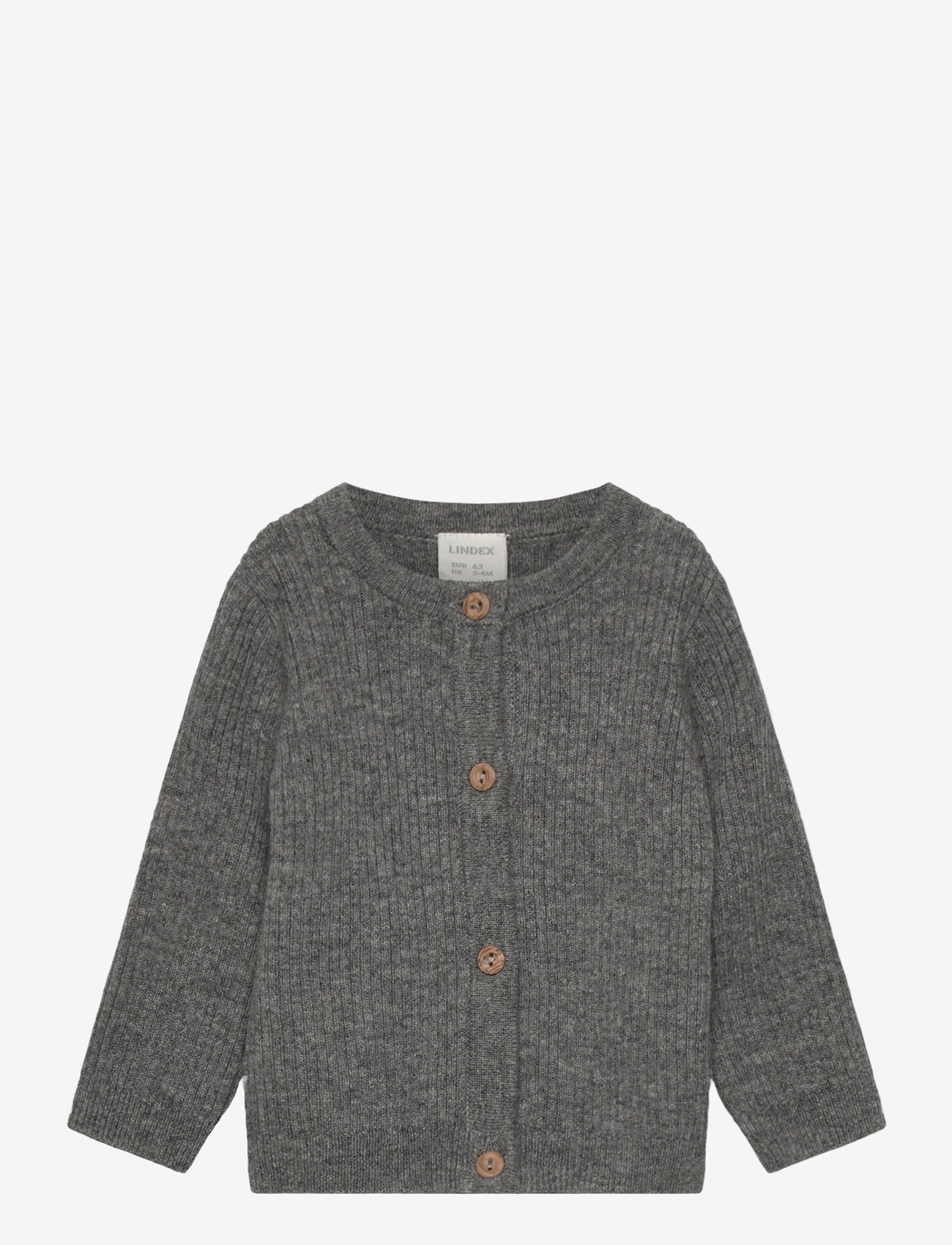 Lindex - Cardigan rib wool - grey melange - 0