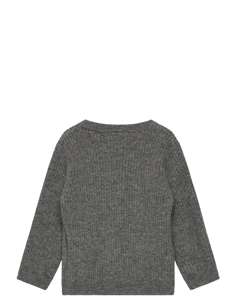 Lindex - Cardigan rib wool - cardigans - grey melange - 1