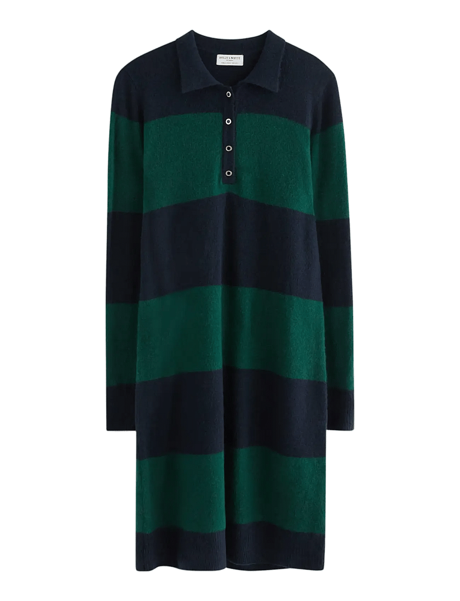 Lindex - Finstickad miniklänning - knitted dresses - dark green - 1