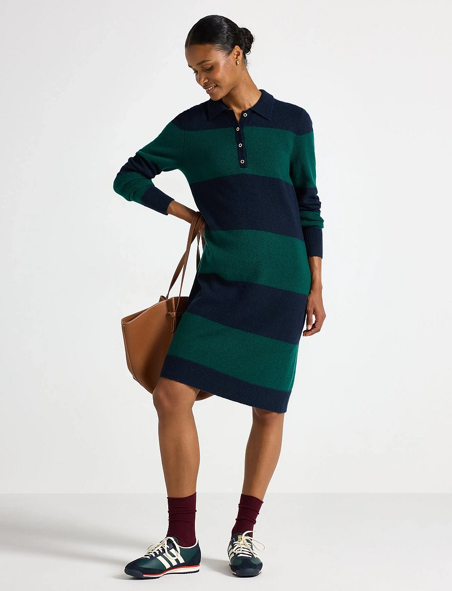 Lindex - Finstickad miniklänning - knitted dresses - dark green - 0