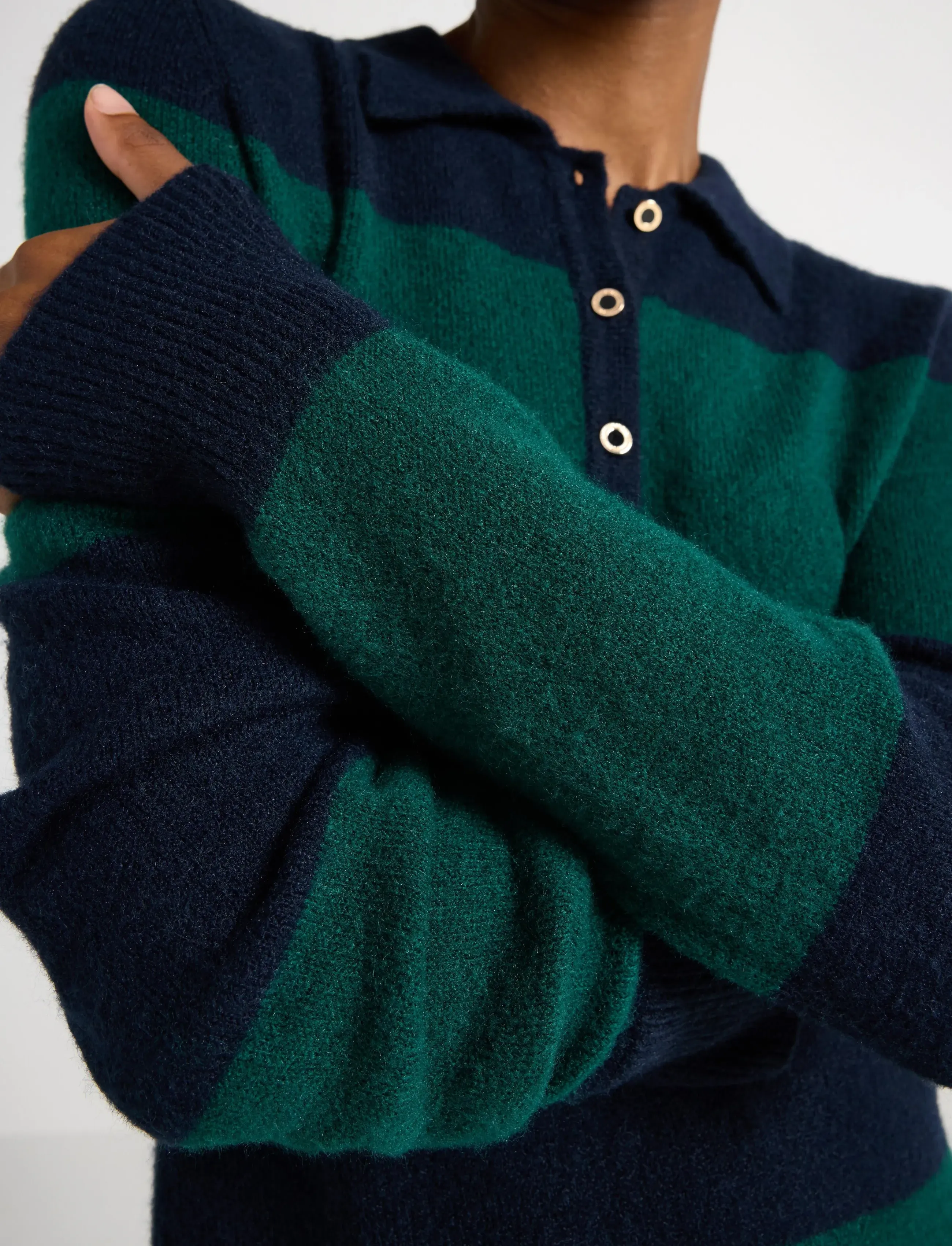 Lindex - Finstickad miniklänning - strikkjoler - dark green - 4