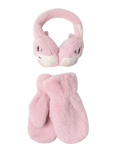 Fake Fur Mittens And Earmuffs - SæT Med Huer & Vanter