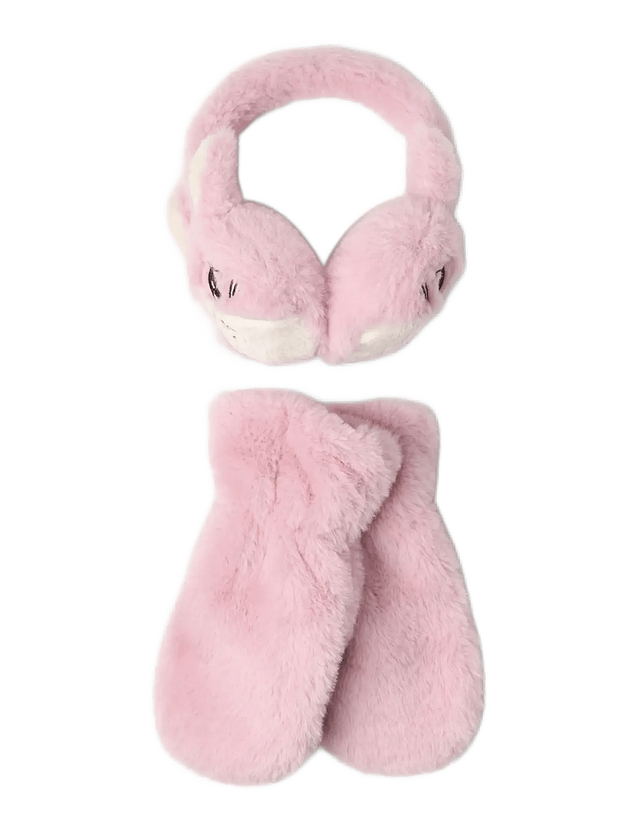 Lindex - Fake fur mittens and earmuffs - talveaksessuaaride komplektid - dusty pink - 1