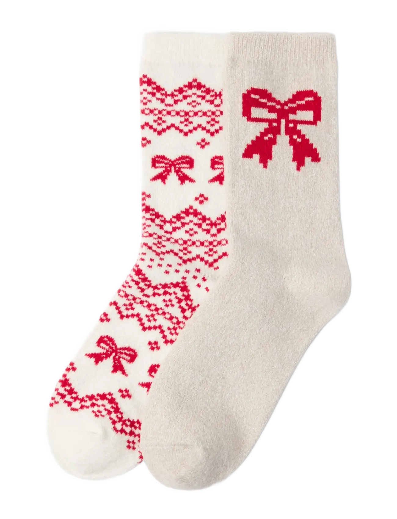 Lindex Sock fair isle - Almindelige strømper - RED / cream