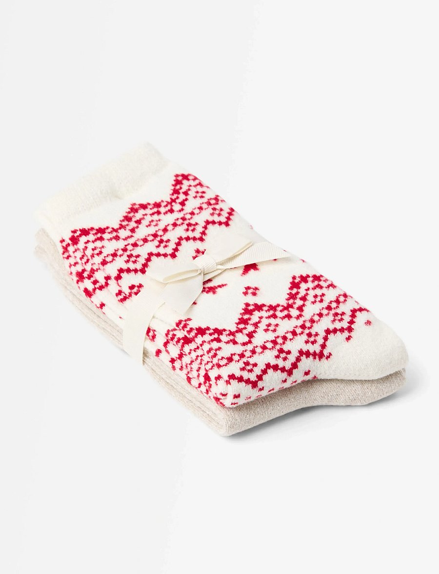 Lindex - Sock fair isle - normale socken - red - 2