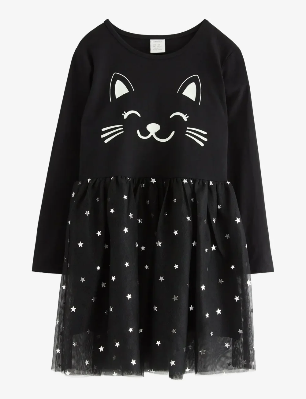 Lindex - Dress mesh skirt cat face - robes décontractées à manches longues - black - 0