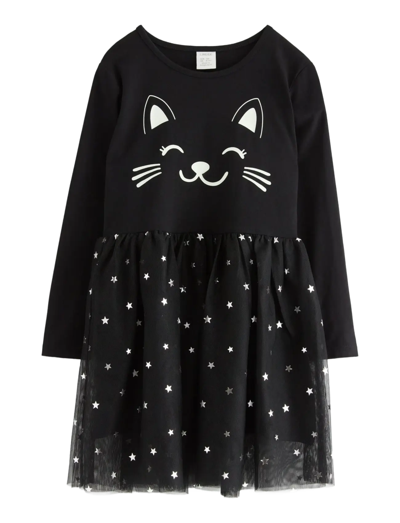 Lindex Dress mesh skirt cat face - Riided - BLACK / black