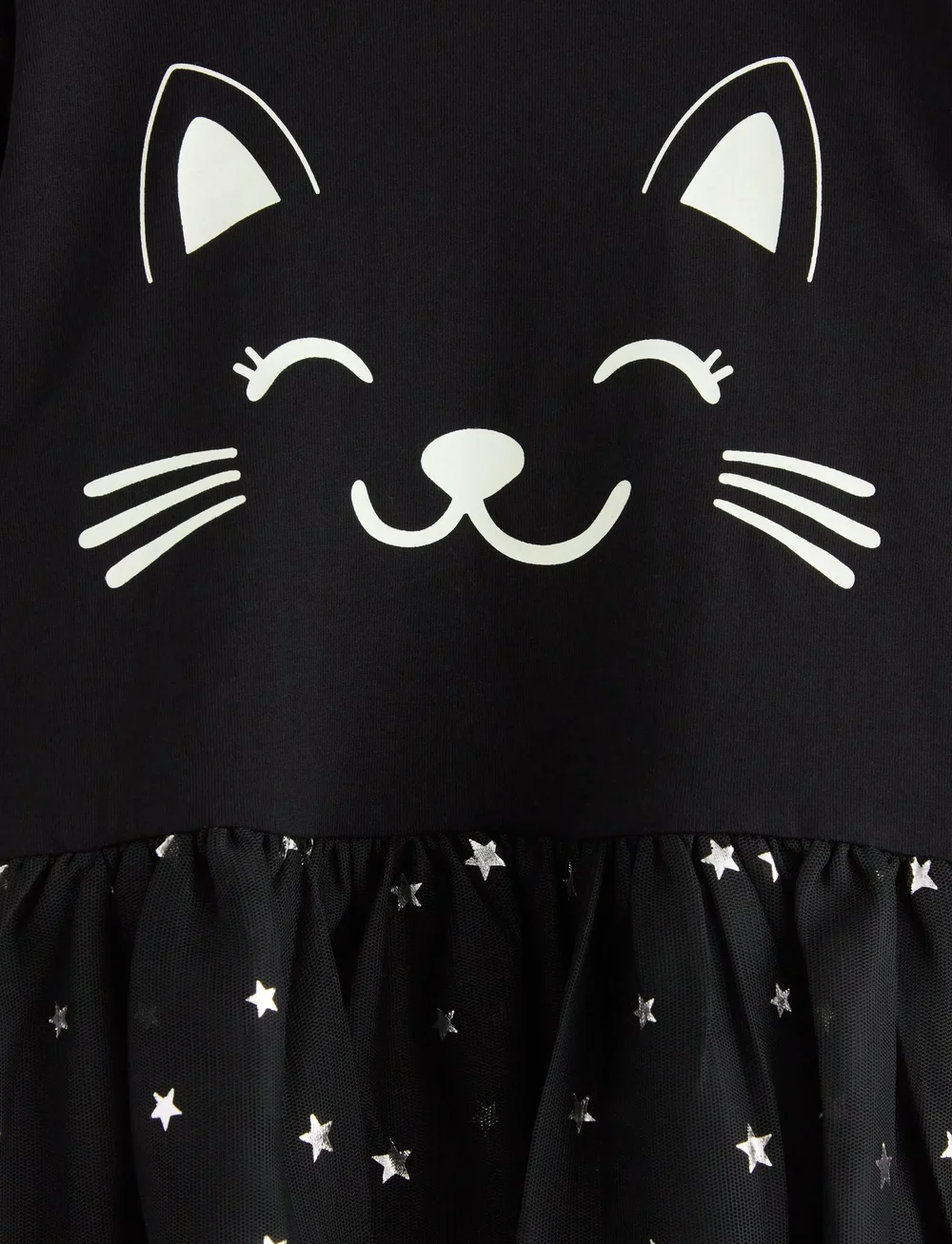 Lindex - Dress mesh skirt cat face - robes décontractées à manches longues - black - 2
