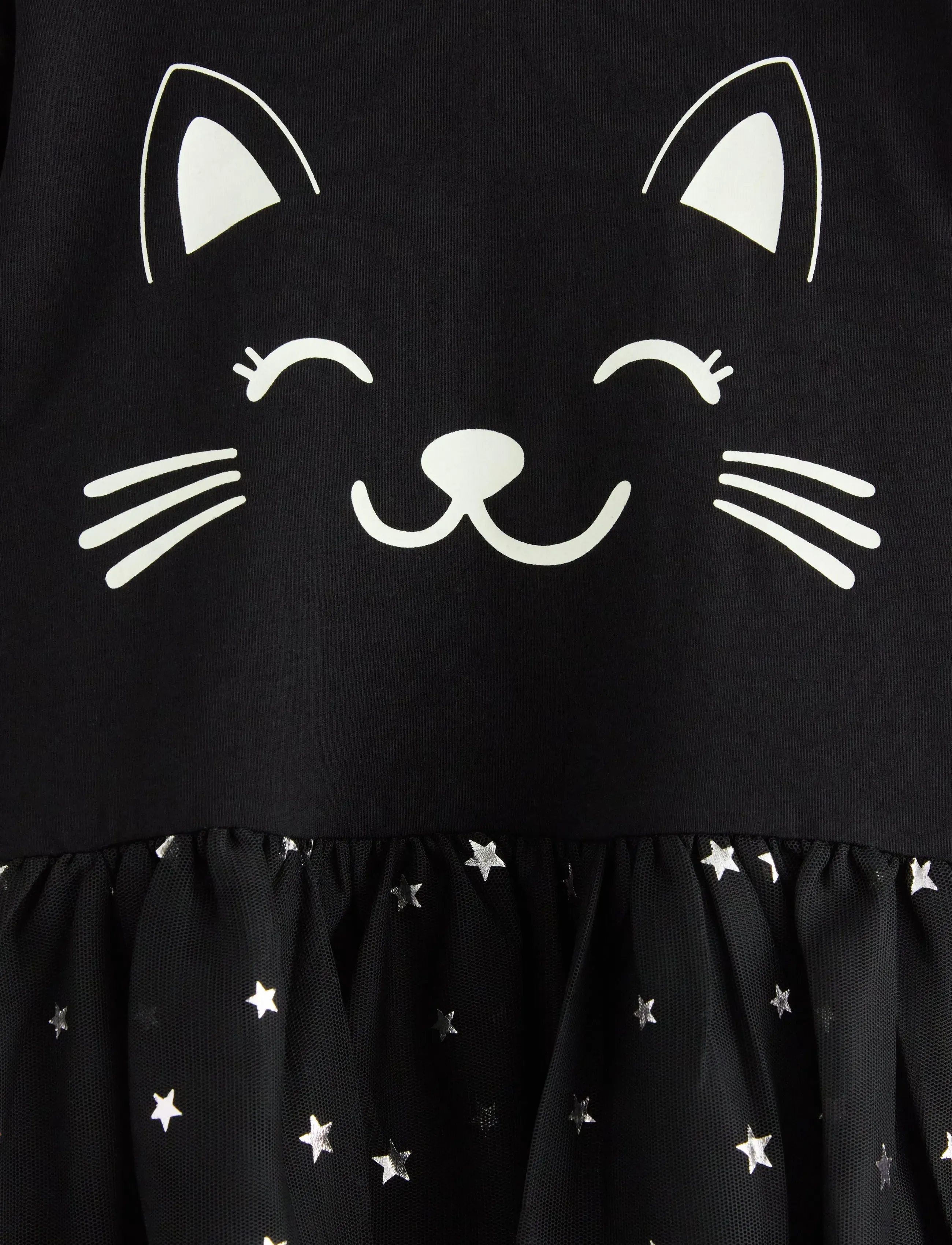 Lindex - Dress mesh skirt cat face - robes décontractées à manches longues - black - 5