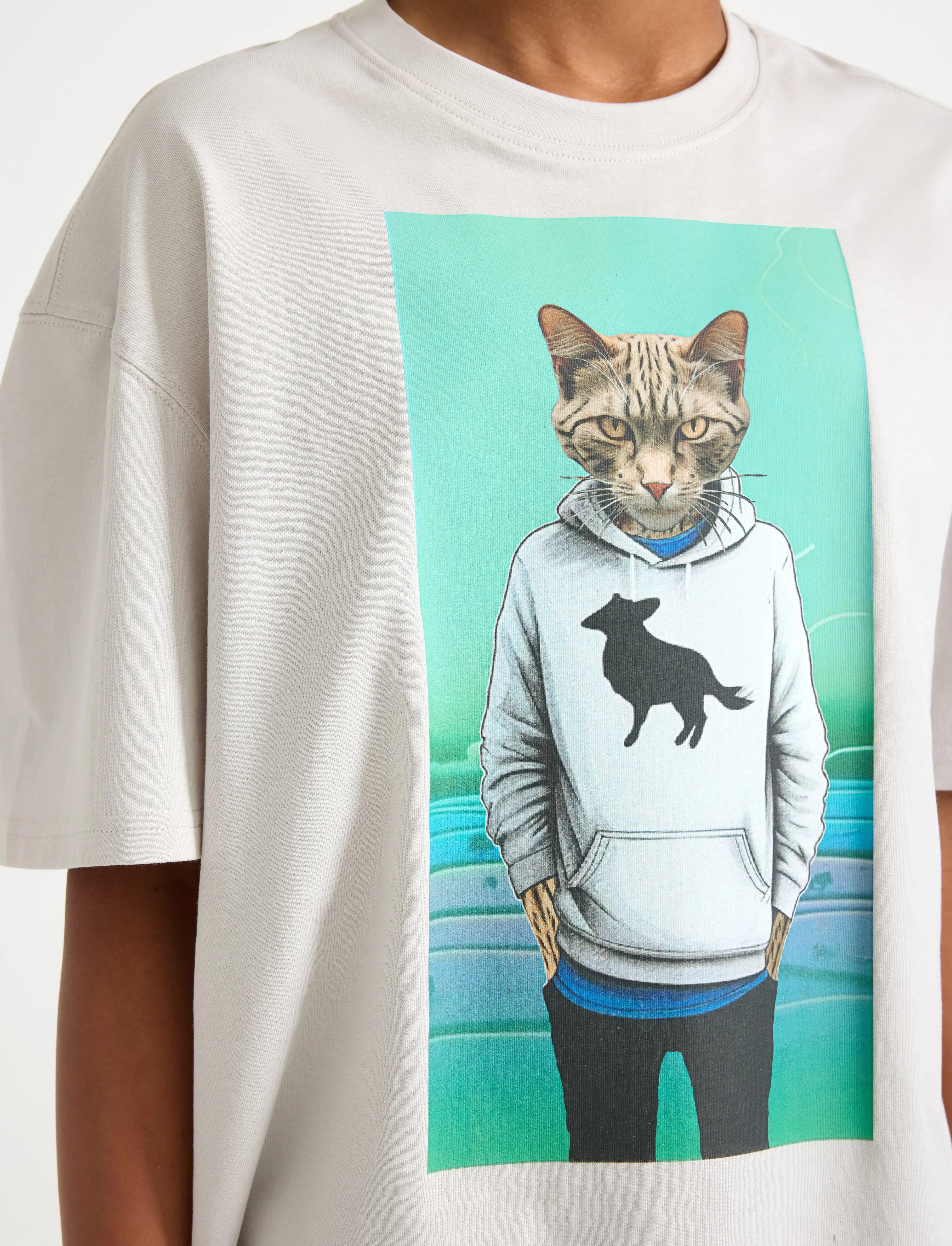 Lindex - T shirt photoprint animal - light grey - 4