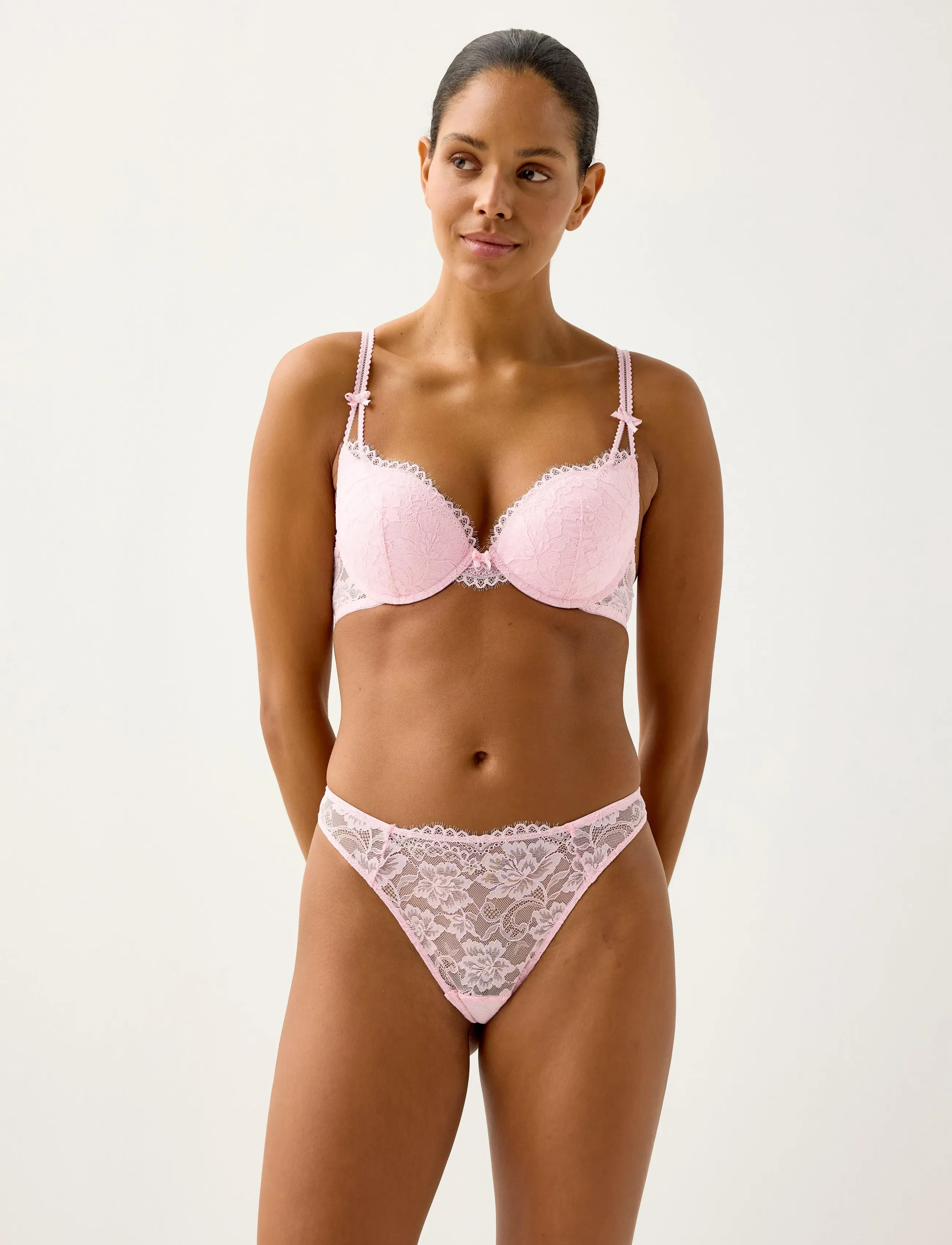 Lindex Bra Malva Lily bow - Unterwäsche - LIGHT PINK / pink/rose