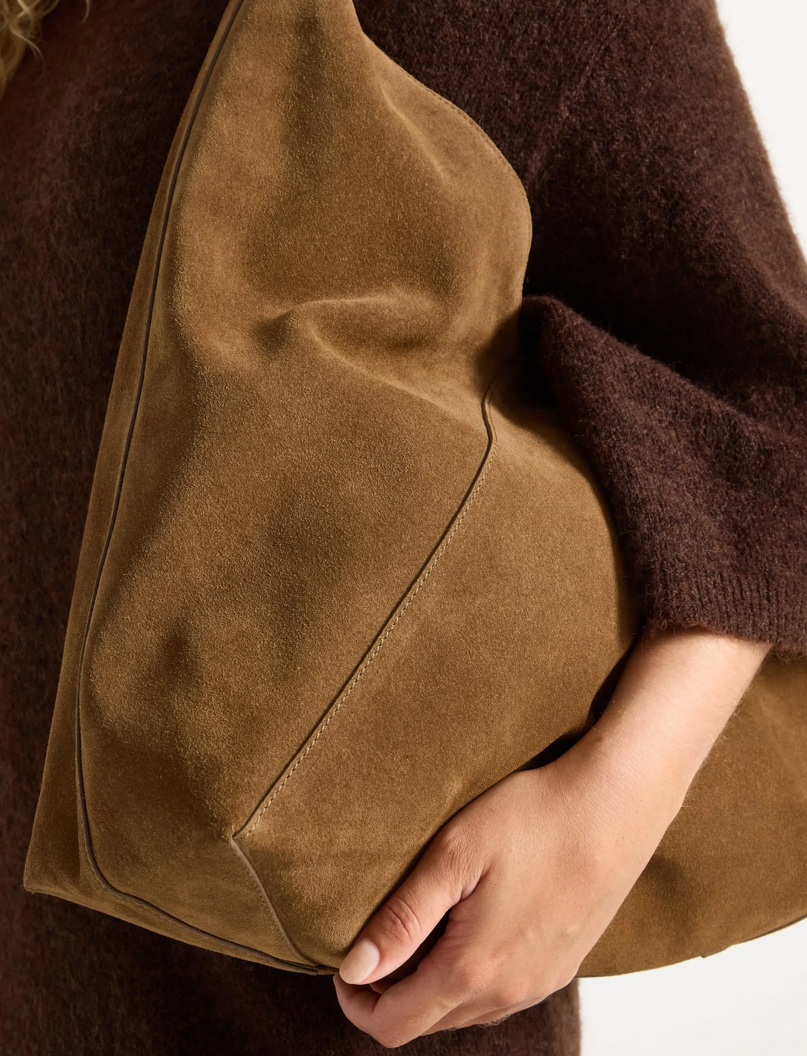 Lindex - Large shopper in suede - accessoires - brown - 3