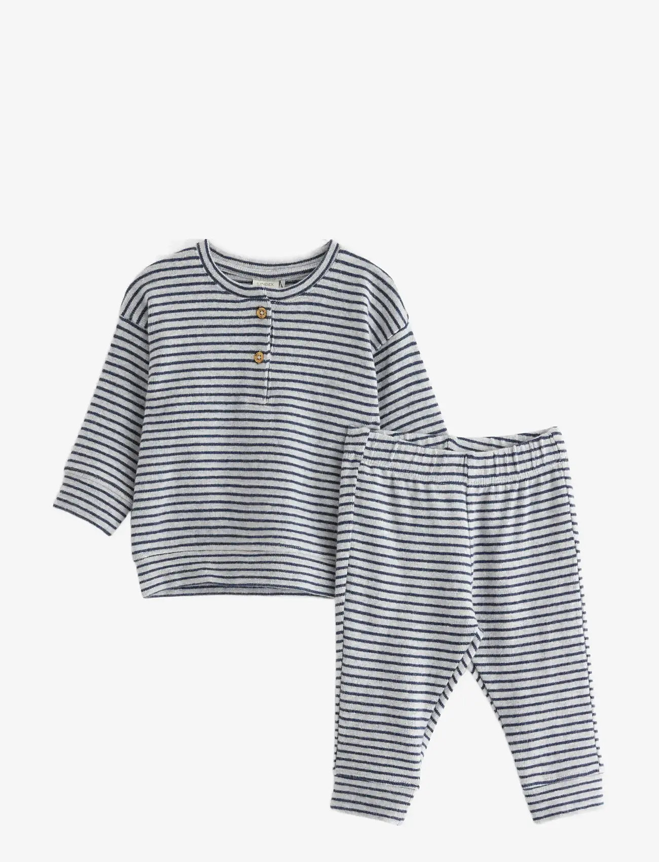 Lindex - Set - top and leggings - set med långärmad t-shirt - dark blue - 0