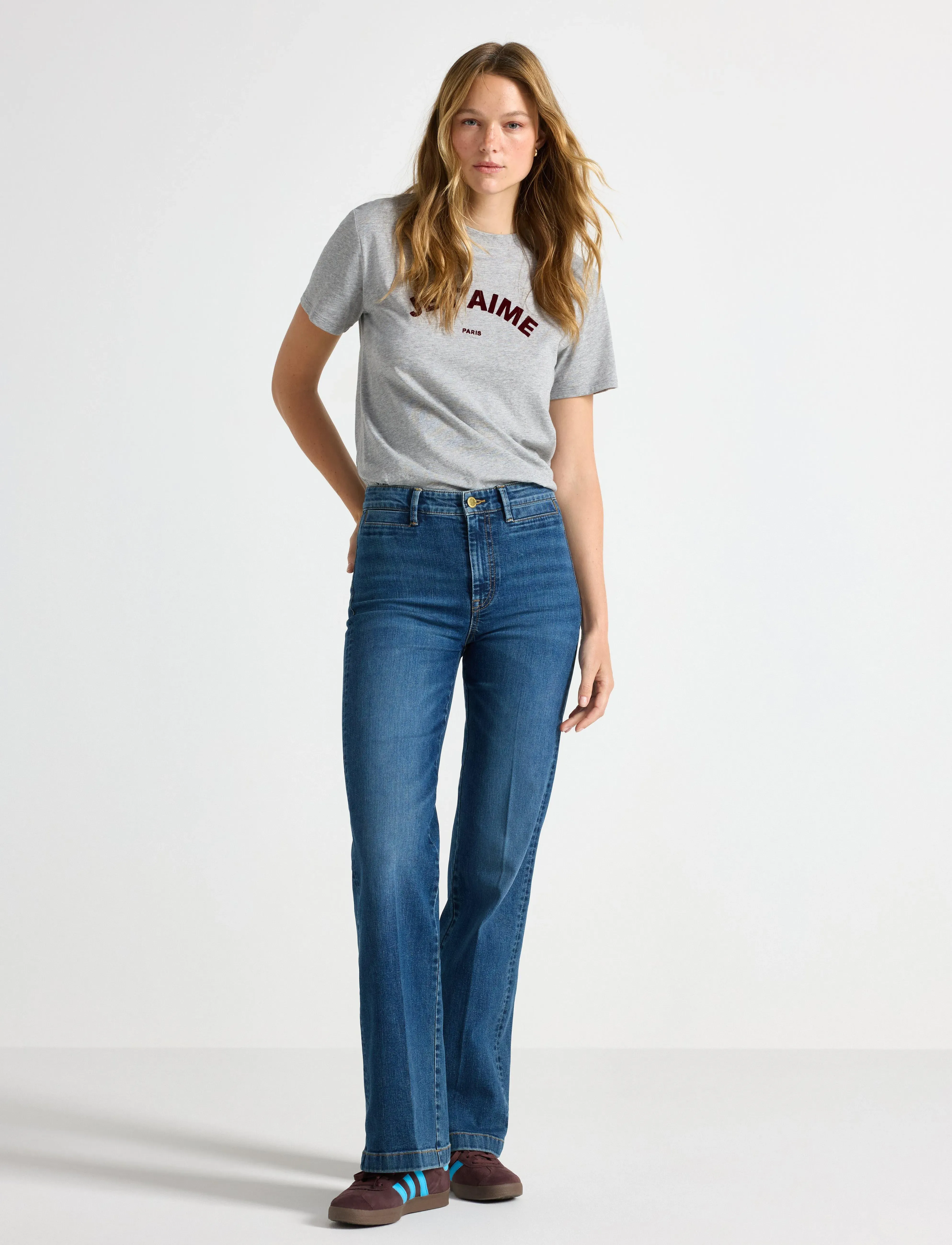 Lindex WIDE stretch jeans med brede bein - Hverdags stil - MEDIUM DENIM / blue
