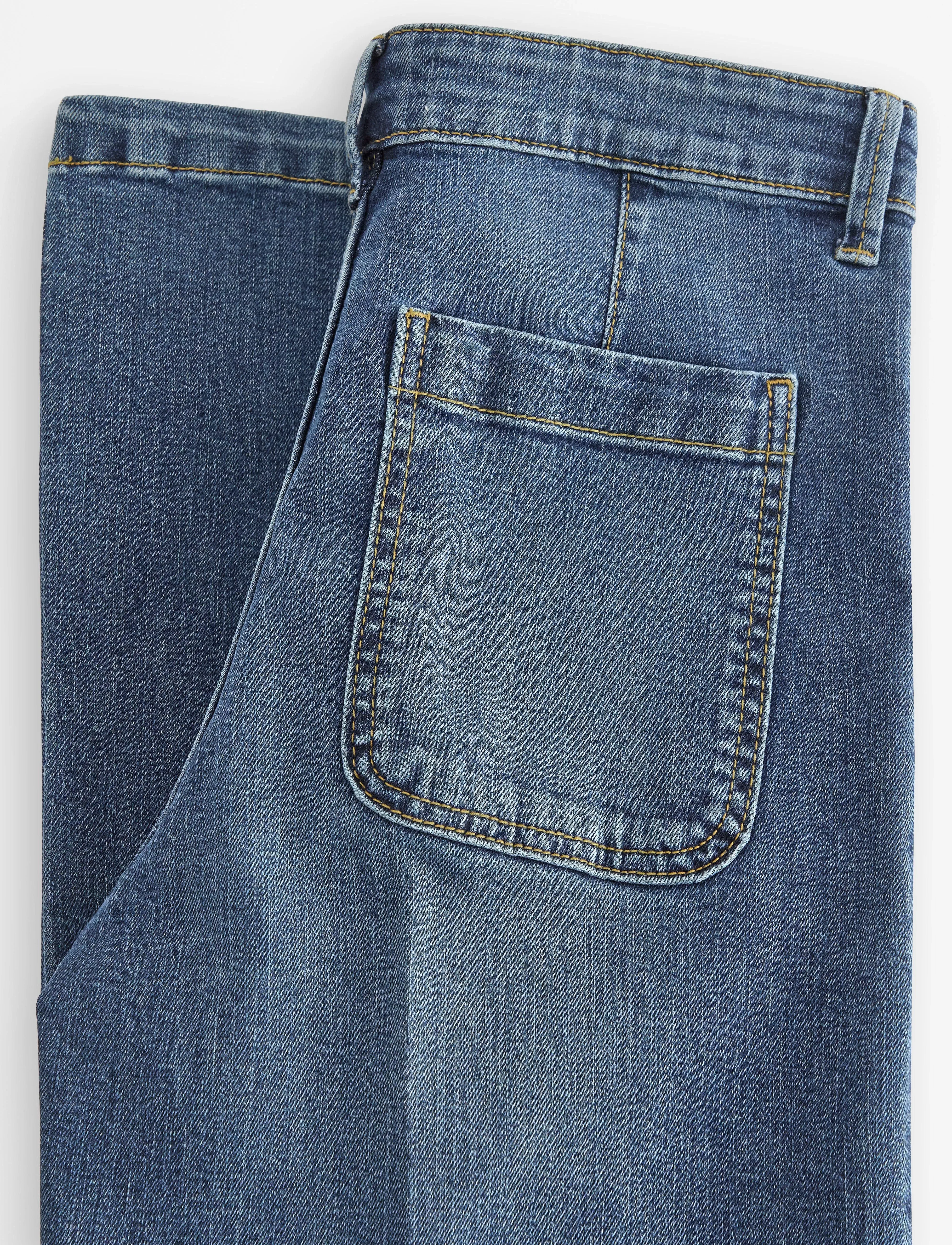 Lindex - WIDE stretch jeans med brede bein - hosen mit weitem bein - medium denim - 5