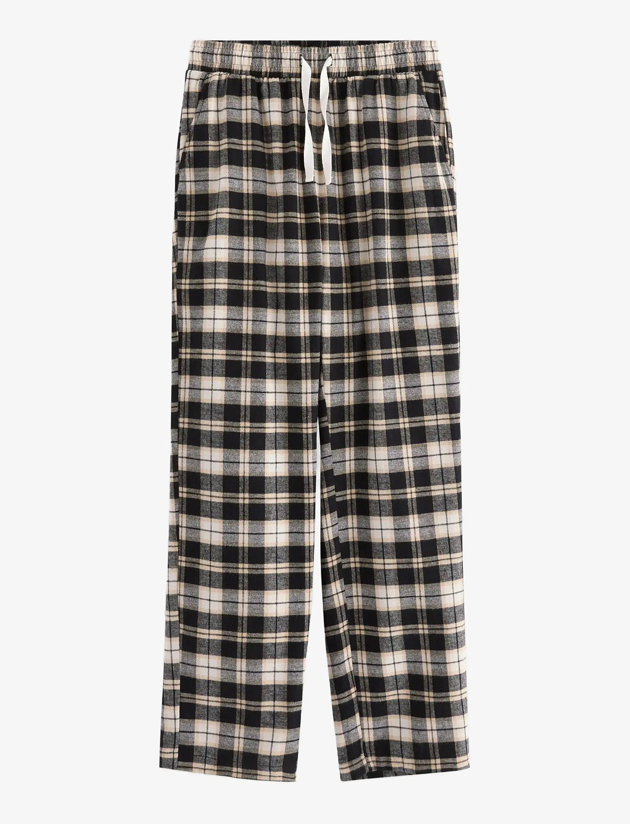 Lindex - Pyjama trousers in flannel - laveste priser - black - 1