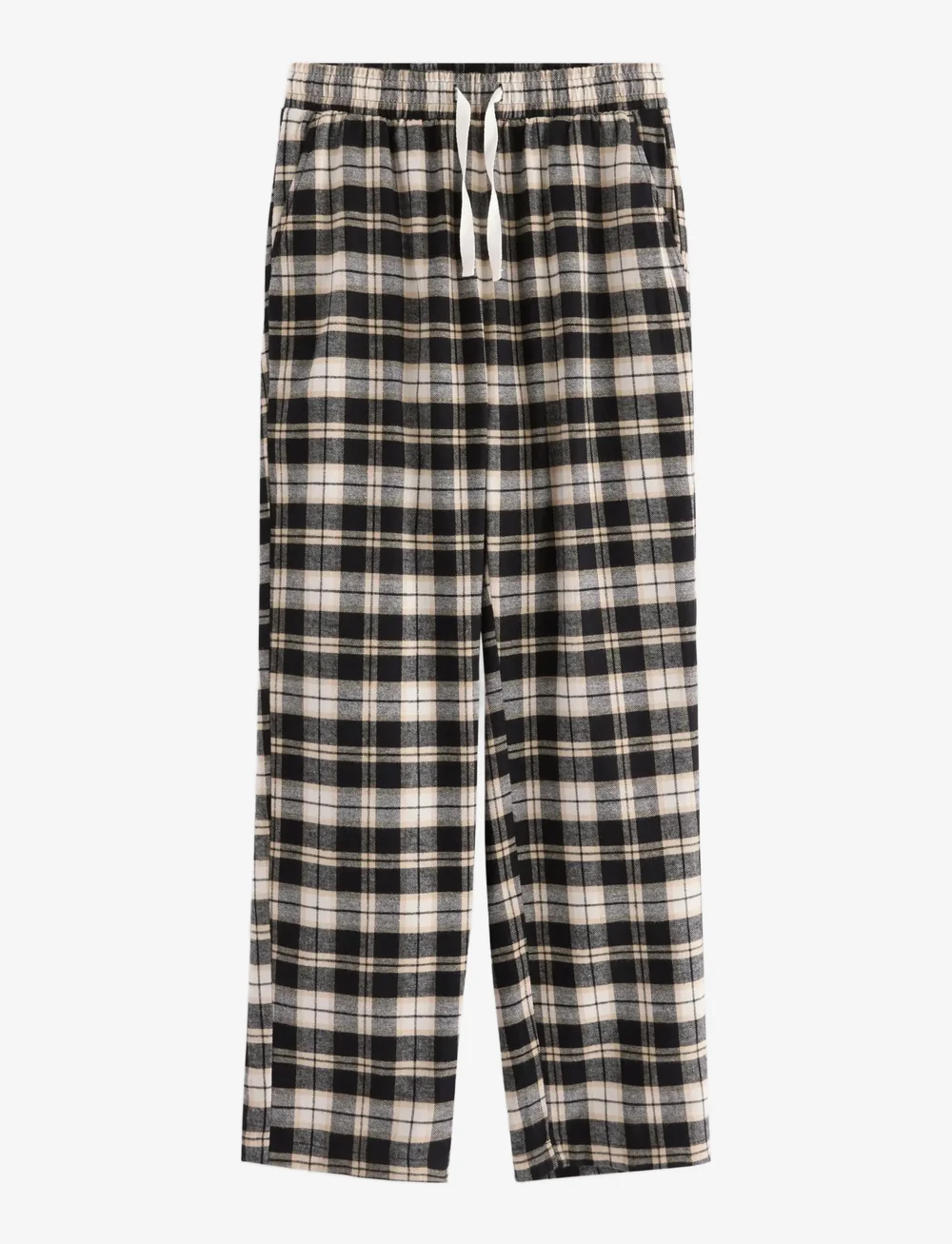 Lindex - Trousers pyjama flannel - schlafanzüge - black - 1