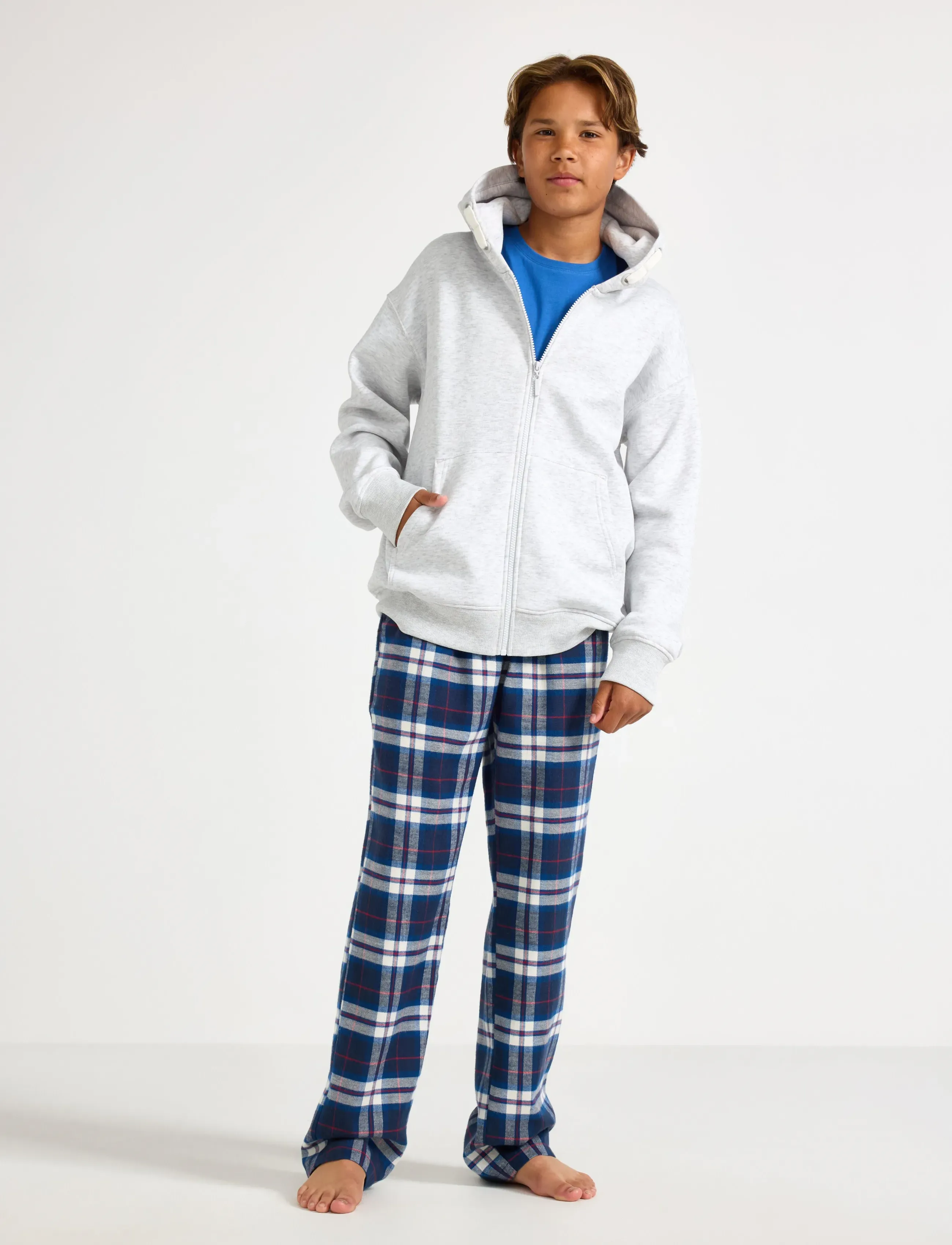 Lindex - Pyjama trousers in flannel - pyjamas - dark blue - 0