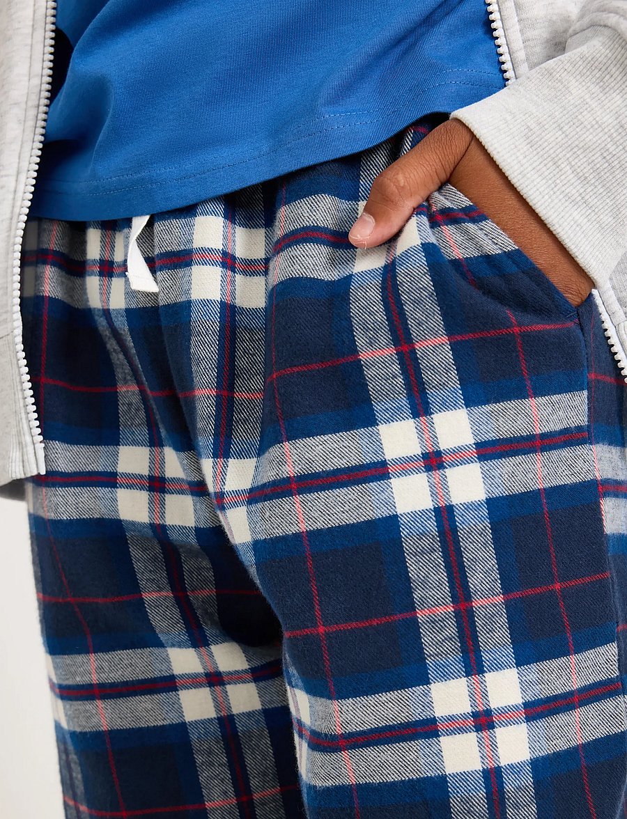 Lindex - Pyjama trousers in flannel - pyjamas - dark blue - 4
