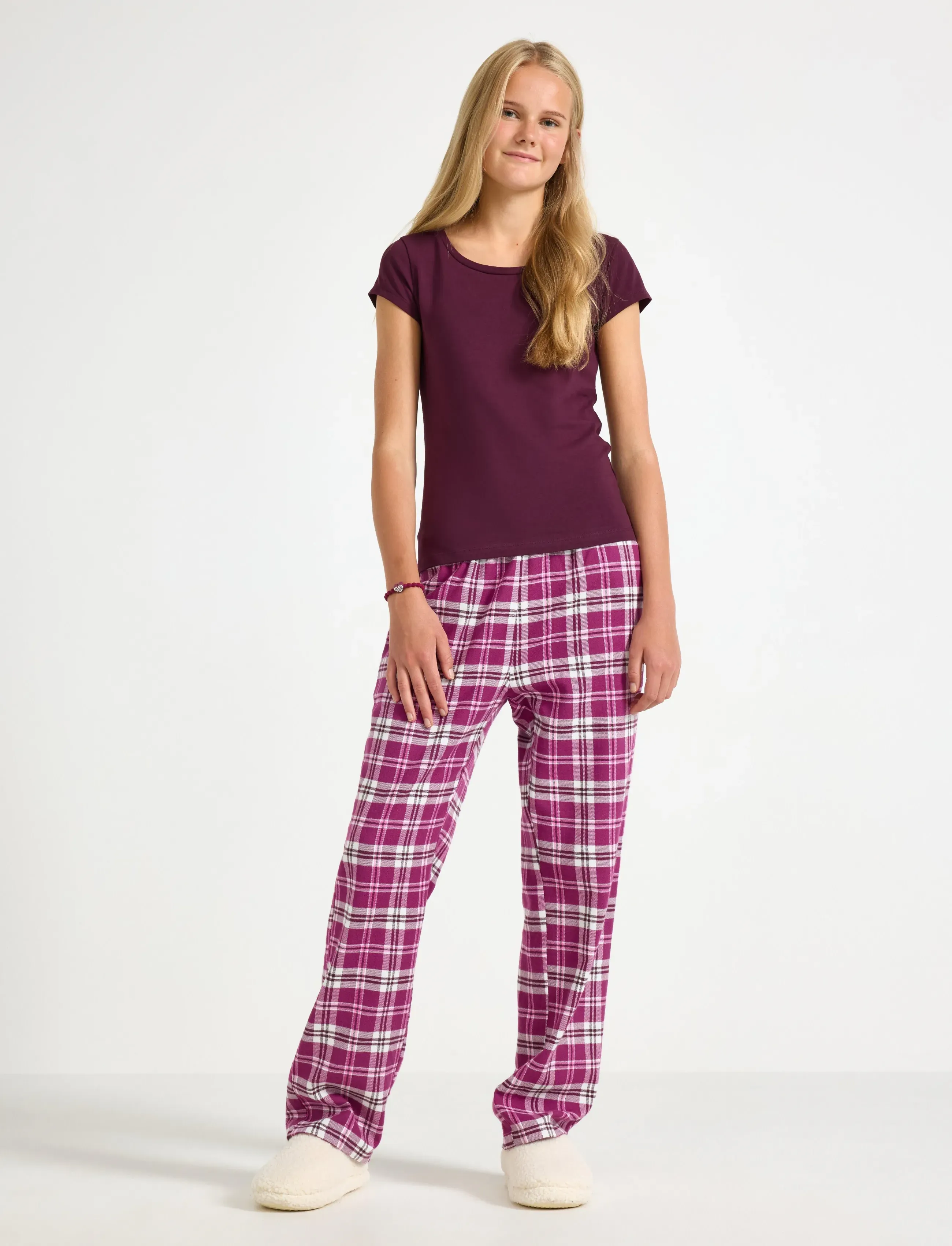 Lindex - Pyjama trousers in flannel - pyjamas - dark lilac - 0