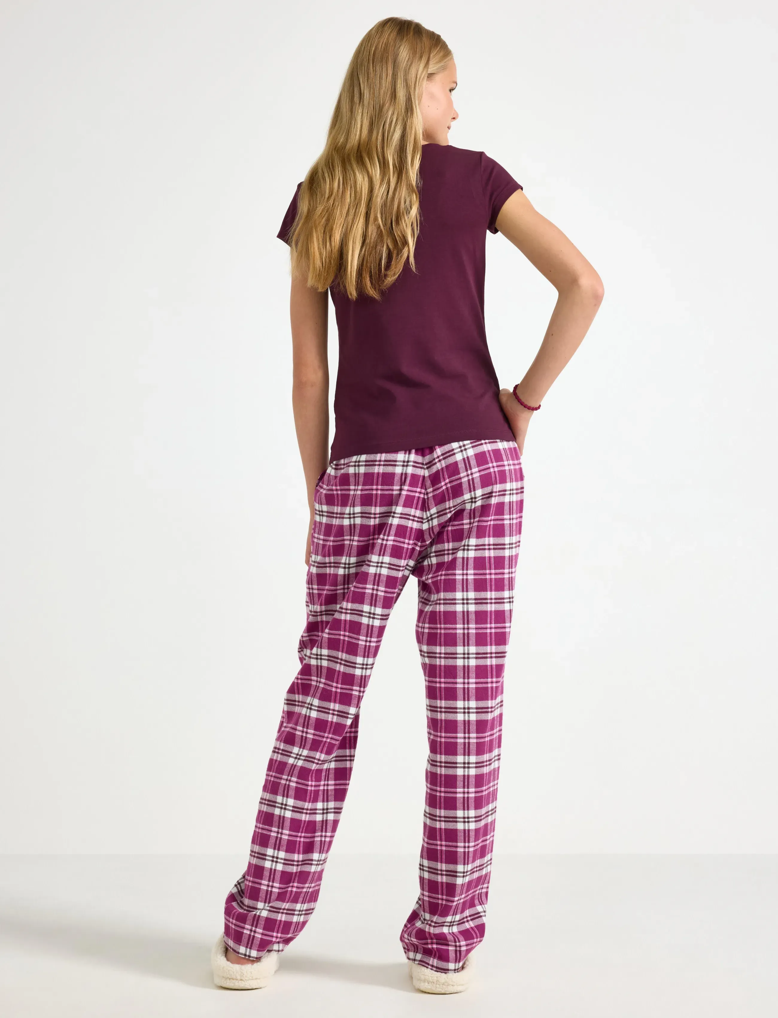 Lindex - Pyjama trousers in flannel - pyjamas - dark lilac - 3