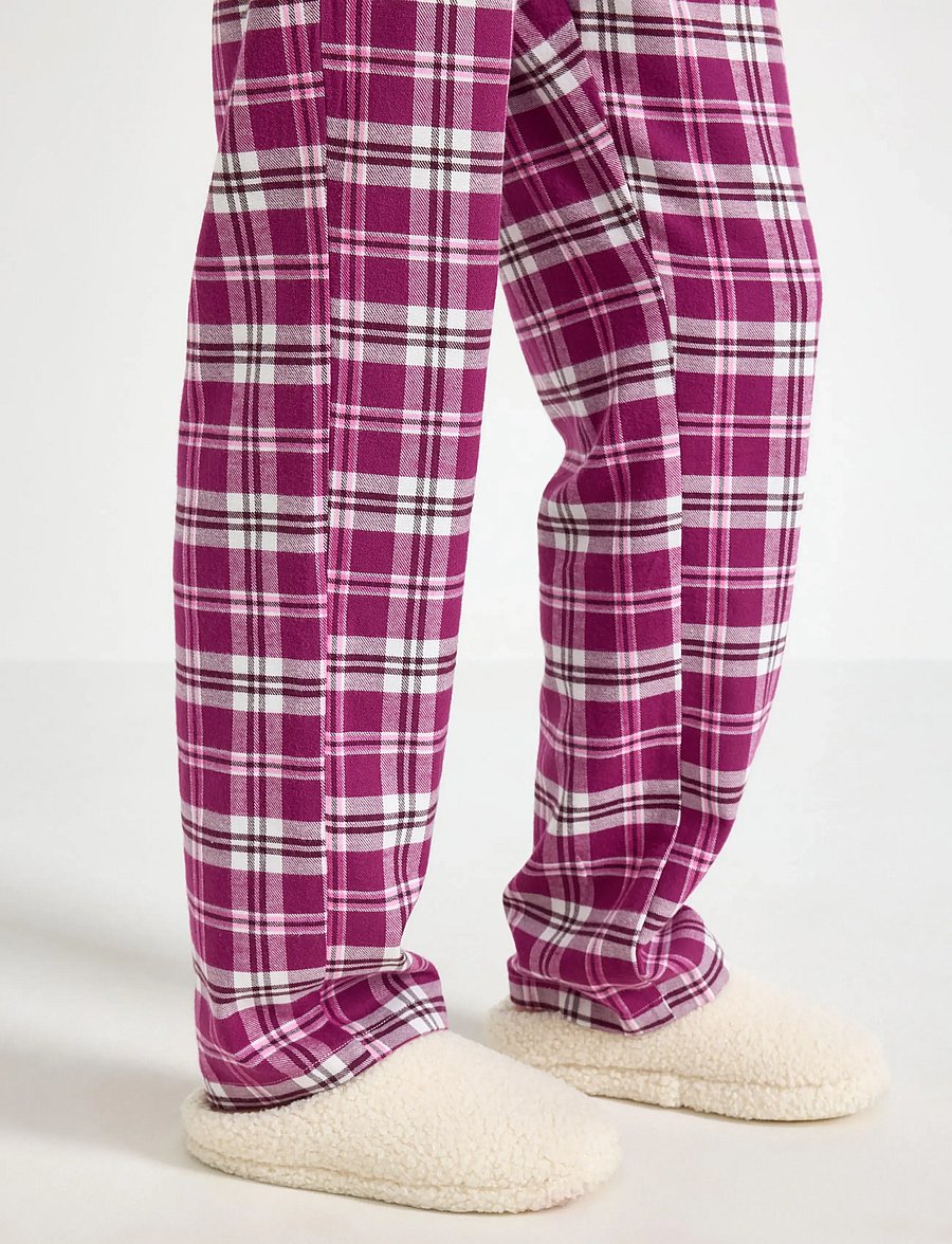 Lindex - Pyjama trousers in flannel - pyjamas - dark lilac - 4