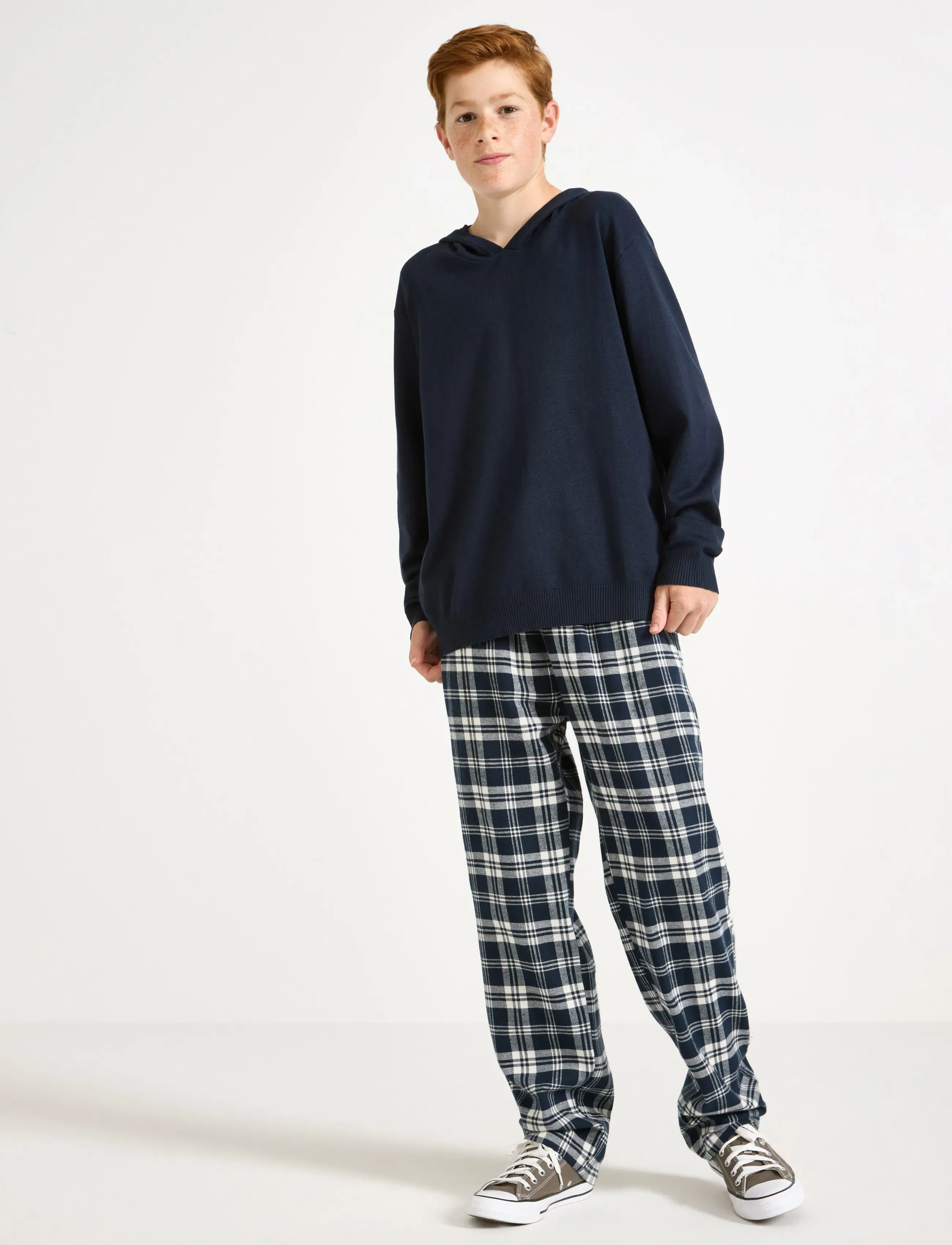 Lindex Pyjama Trousers In Flannel, 128, Pyjamas, Marineblau - Pants, Kinder