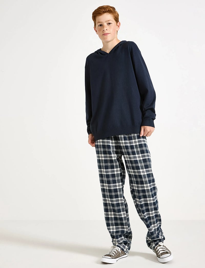 Lindex - Trousers pyjama flannel - schlafanzüge - dark navy - 0