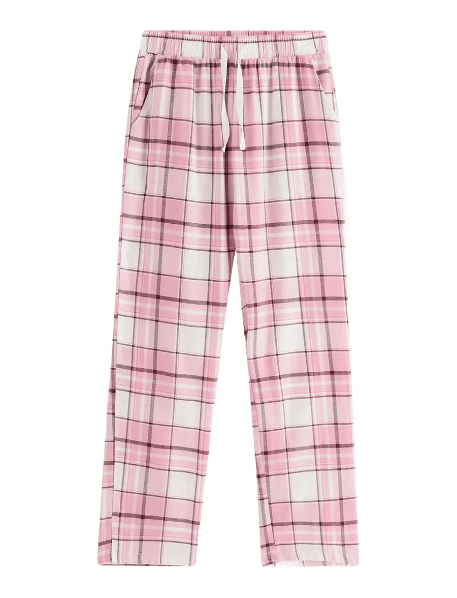 Lindex - Pyjama trousers in flannel - pyjamas - pink - 0