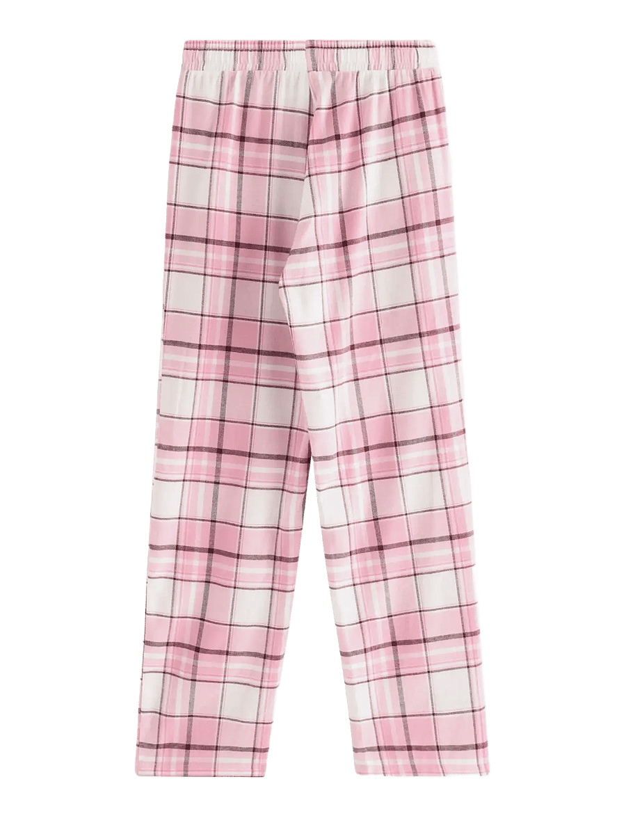 Lindex - Pyjama trousers in flannel - pyjamas - pink - 1